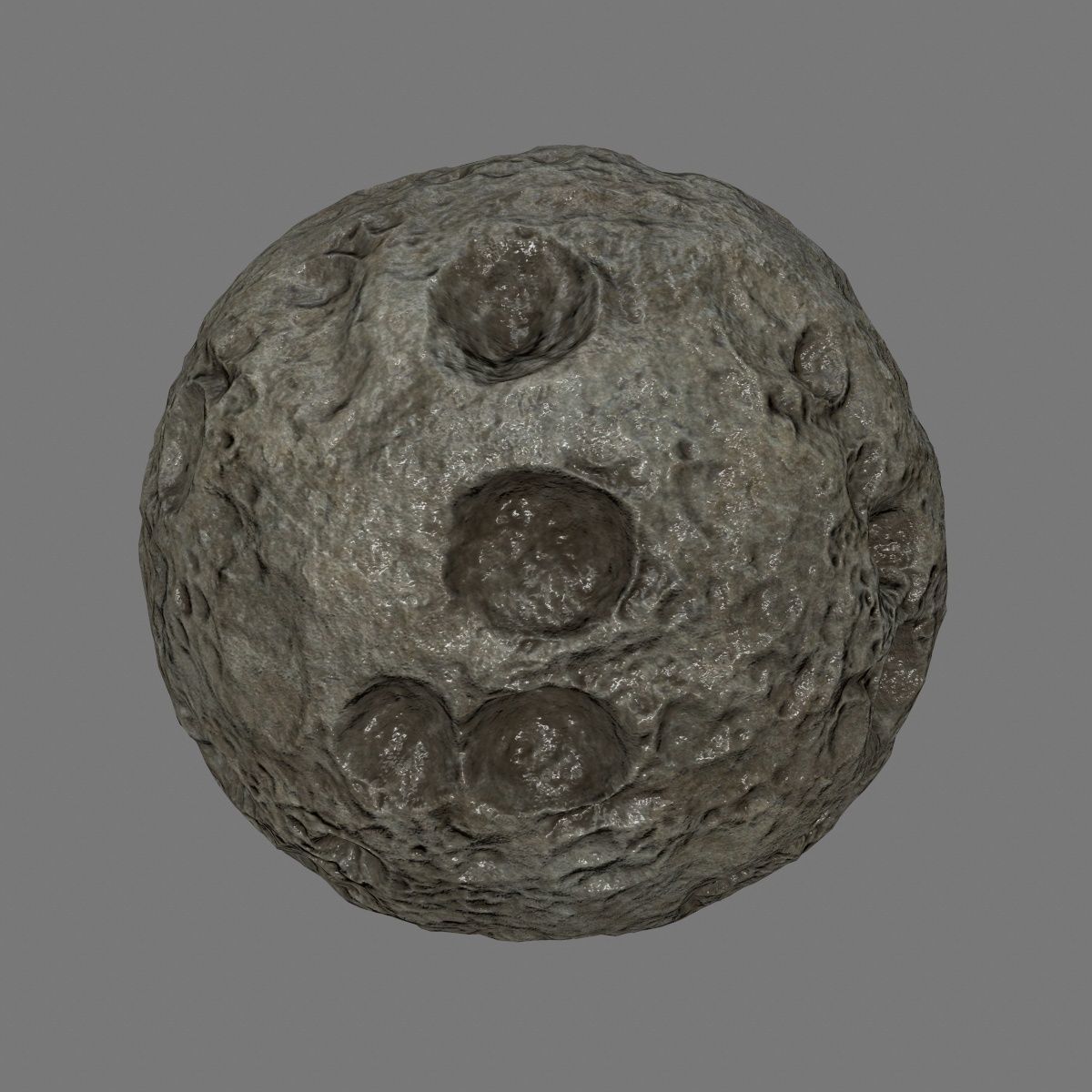 asteroid set rock with holes Low-poly 3D model_23