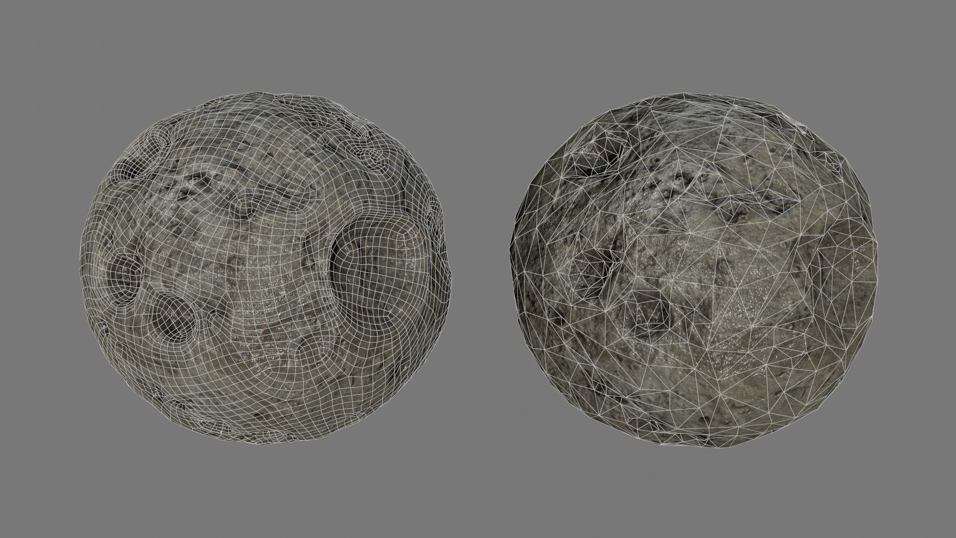 asteroid set rock with holes Low-poly 3D model_27