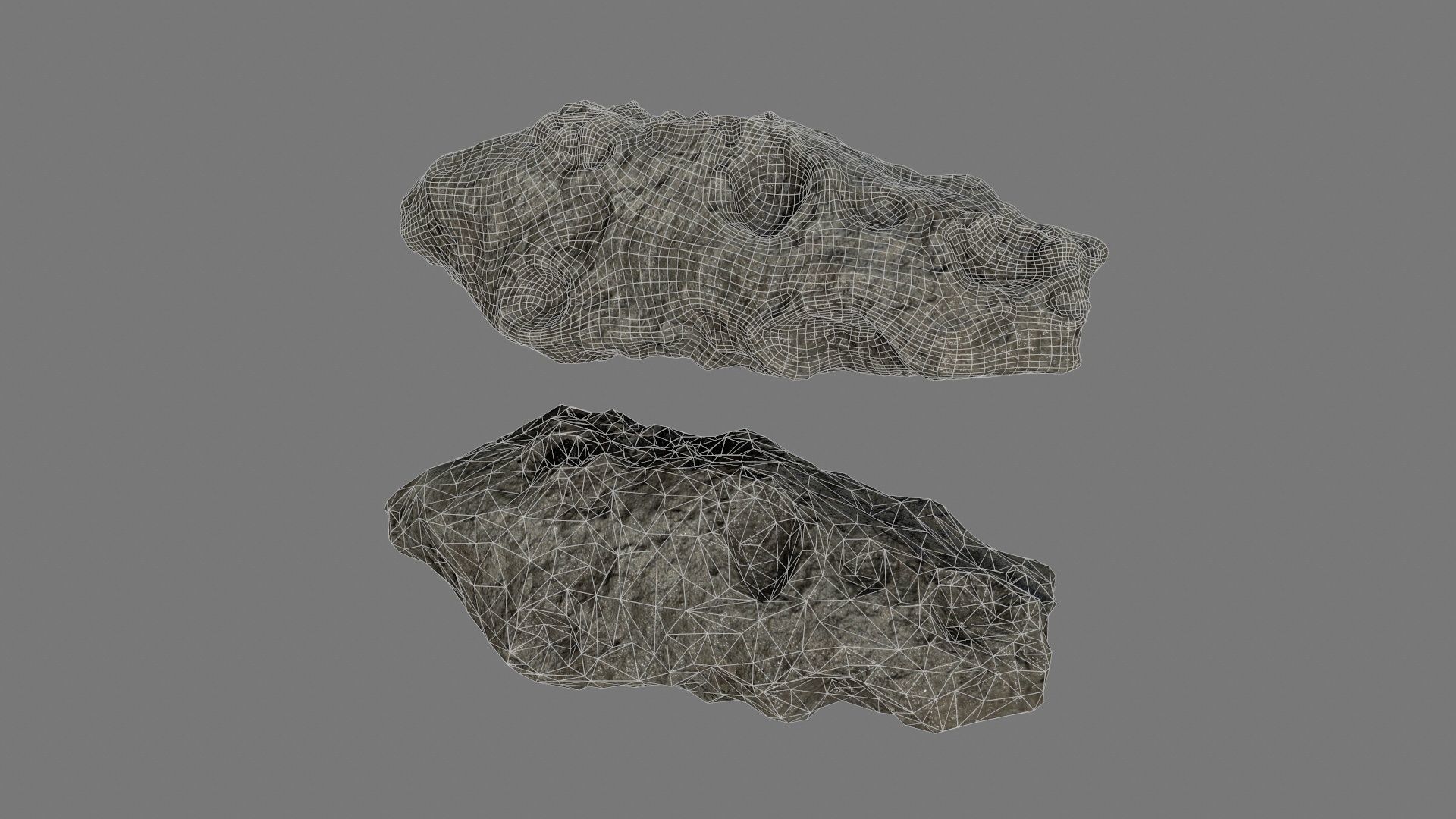 asteroid set rock with holes Low-poly 3D model_39