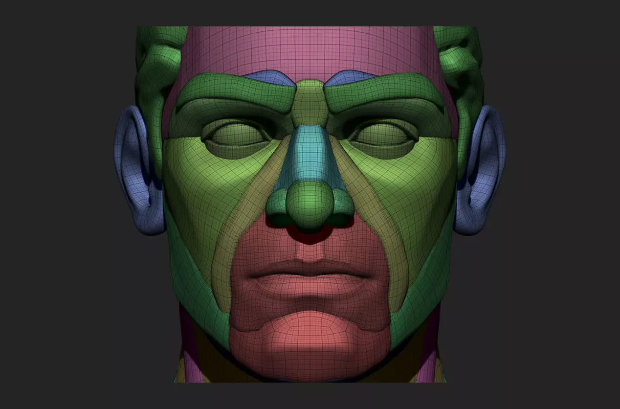 Male head base mesh stylized 3D model