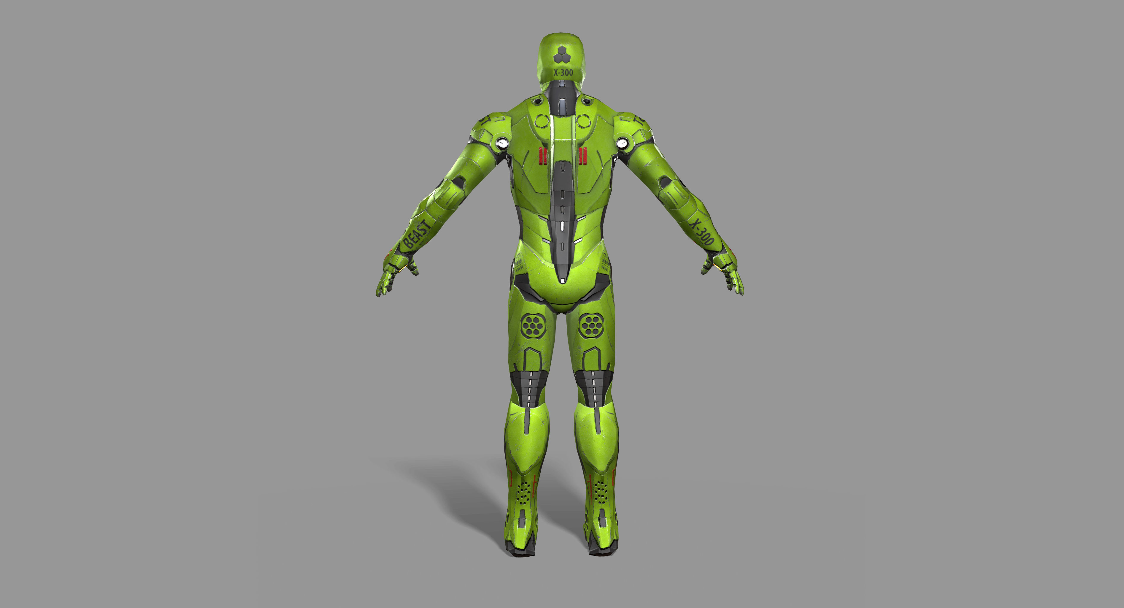 Mech character Low-poly 3D model_7