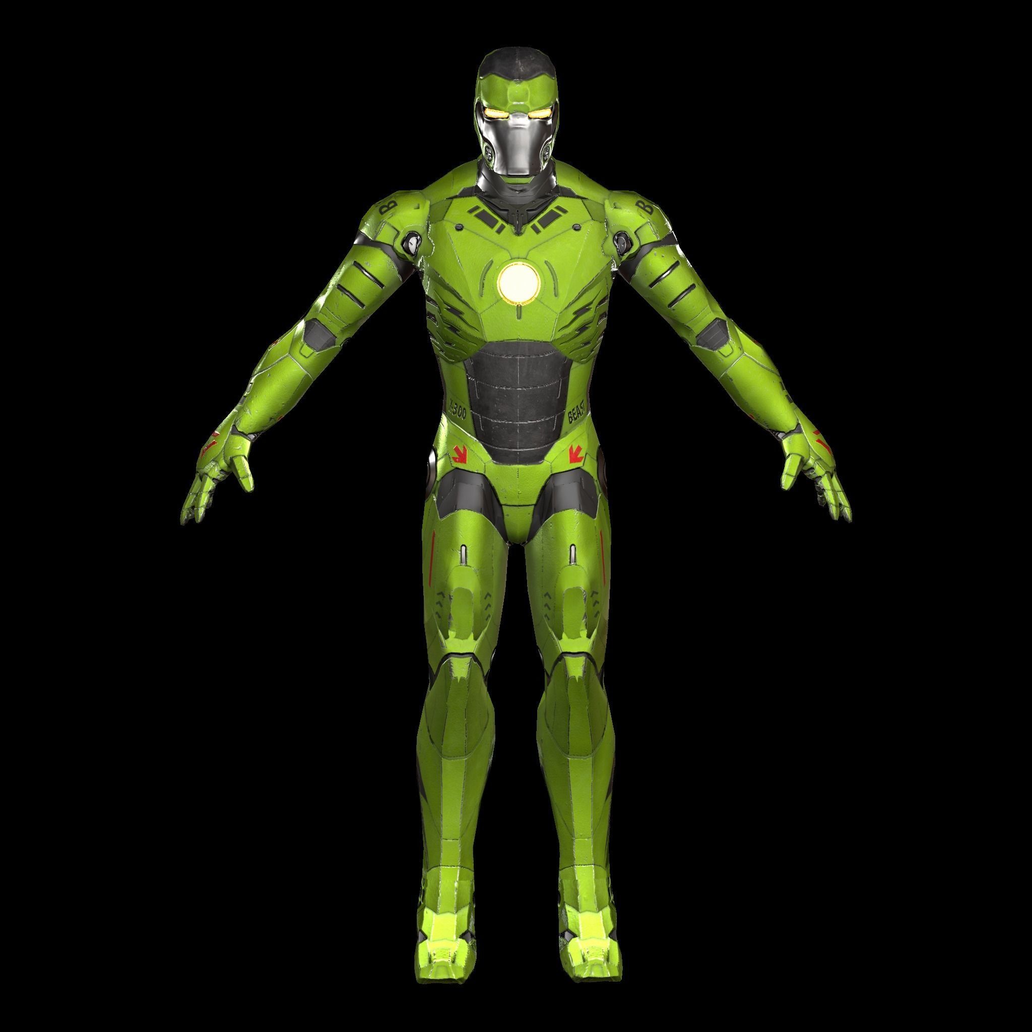 Mech character Low-poly 3D model_22