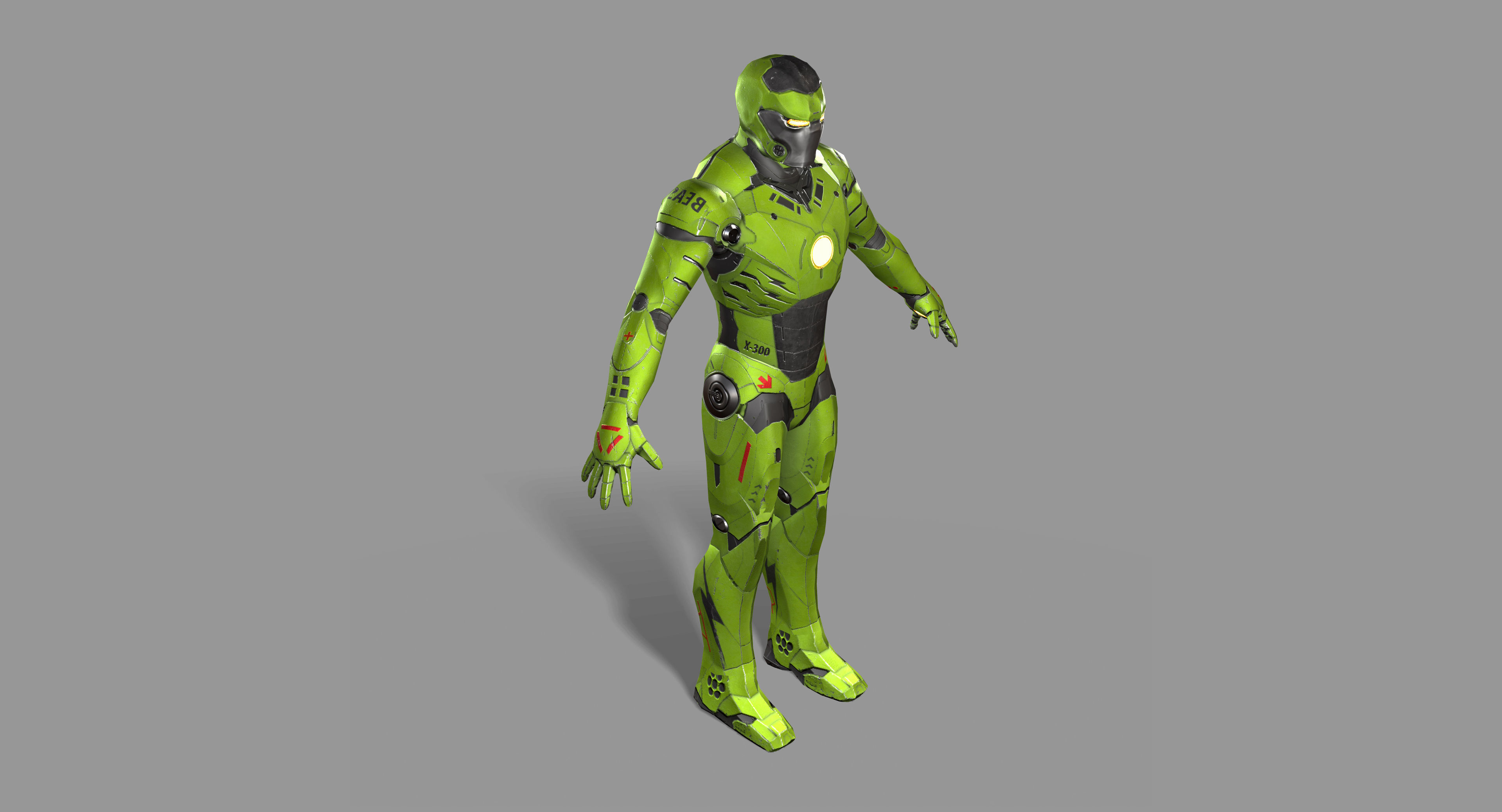 Mech character Low-poly 3D model_11