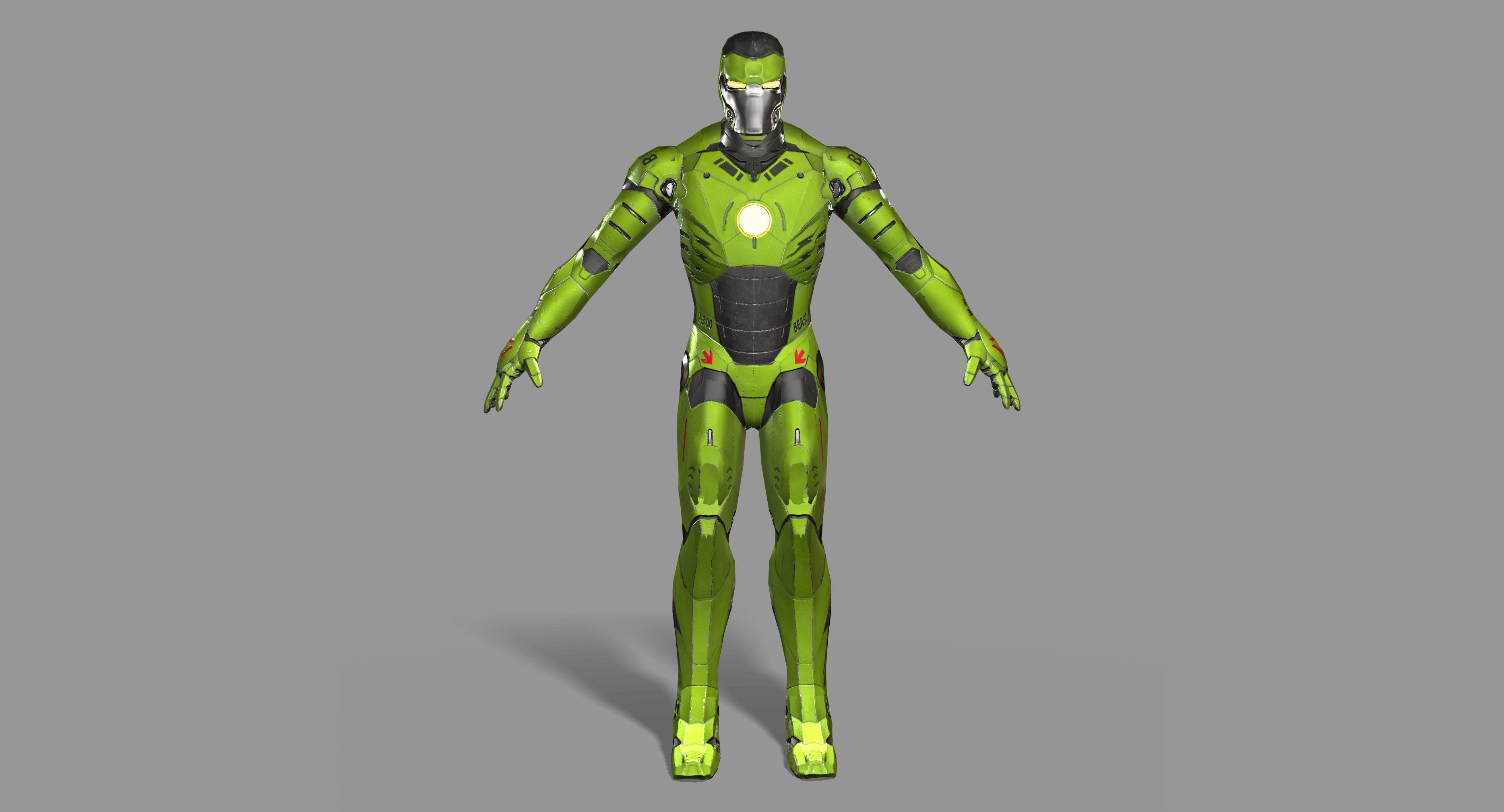 Mech character Low-poly 3D model_3
