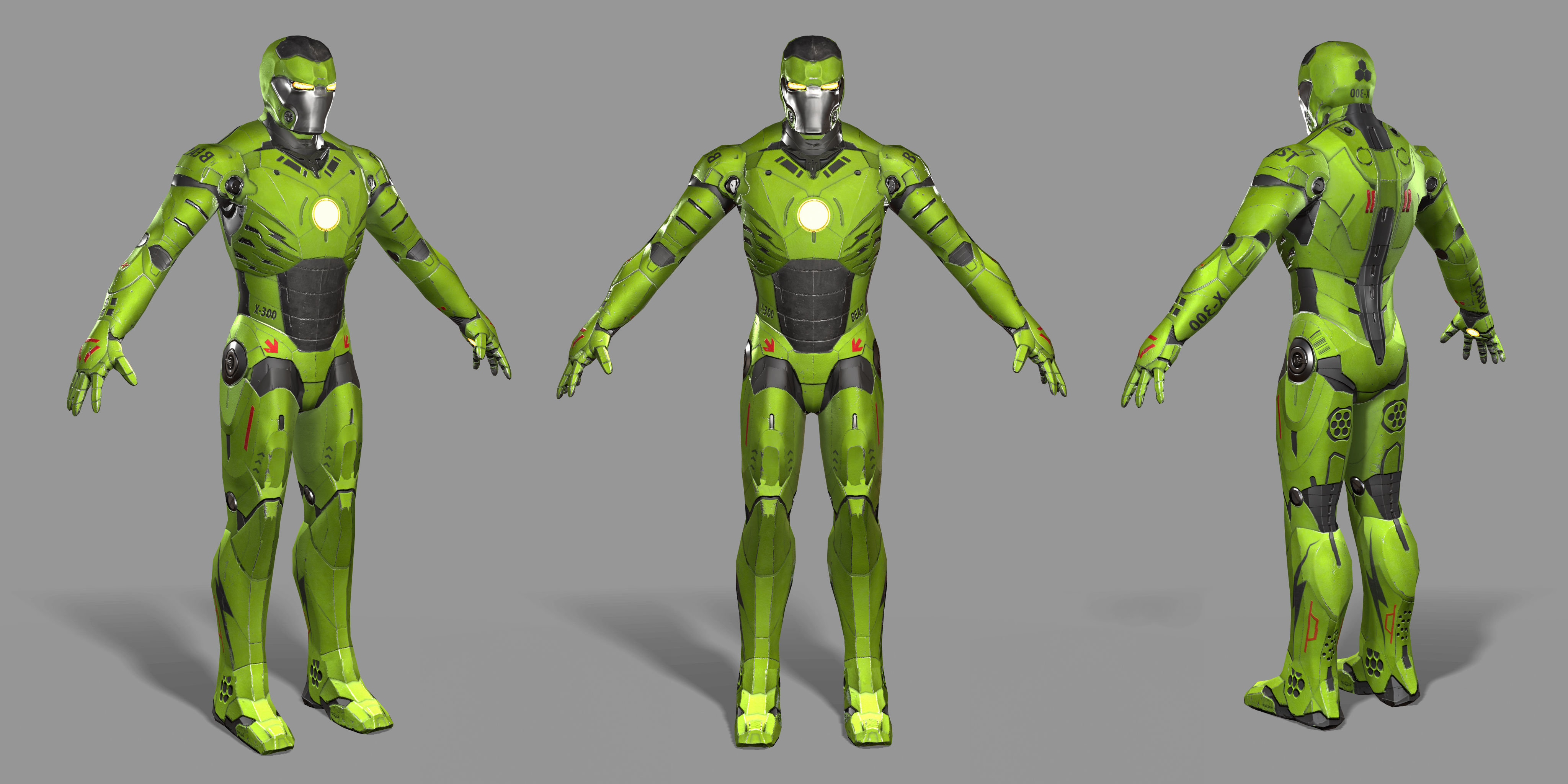 Mech character Low-poly 3D model_23
