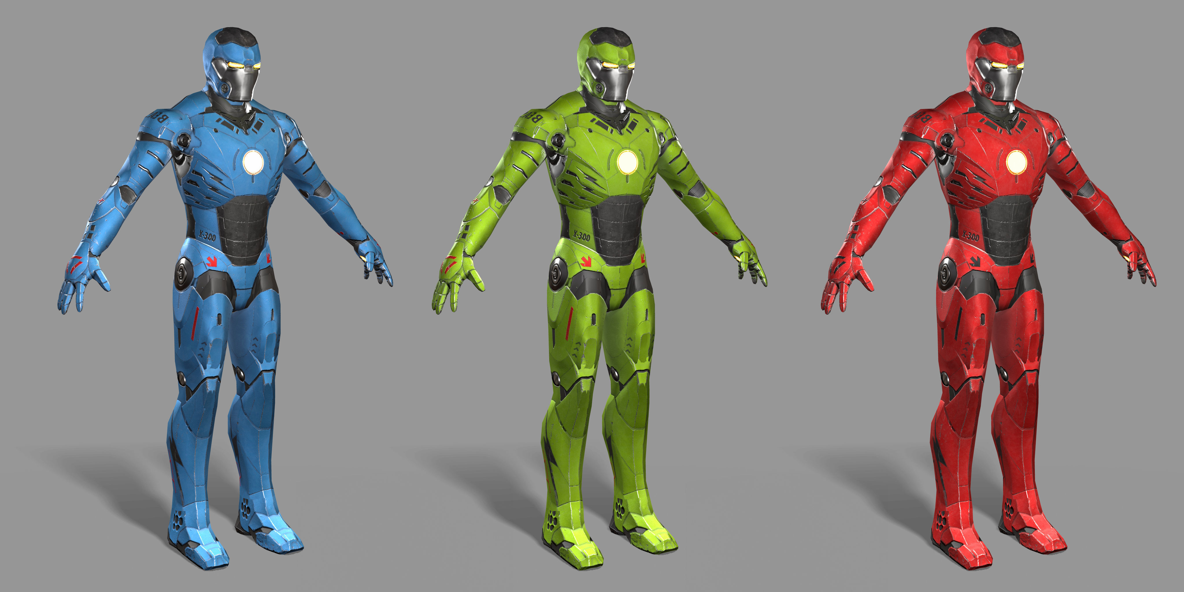 Mech character Low-poly 3D model_24