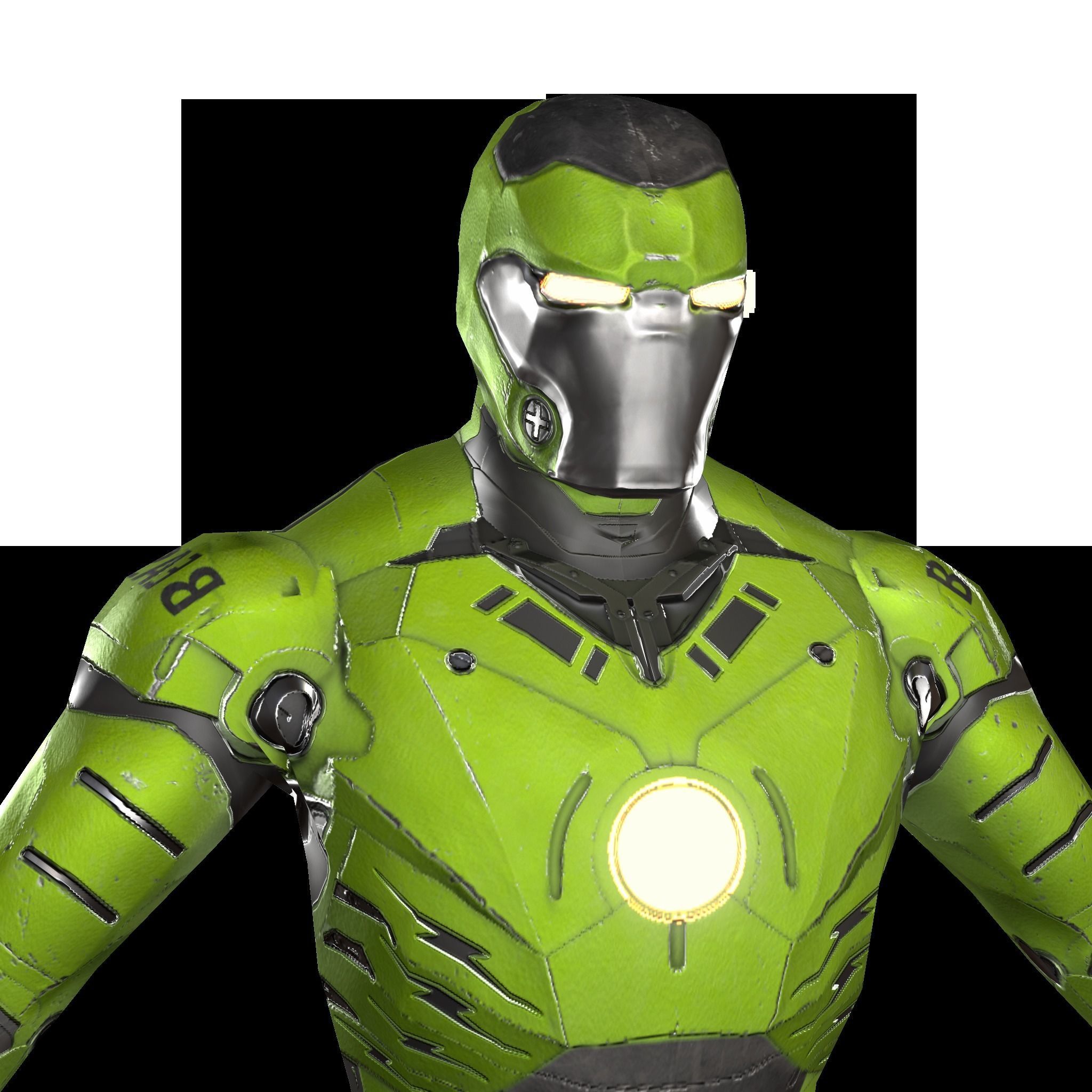 Mech character Low-poly 3D model_26