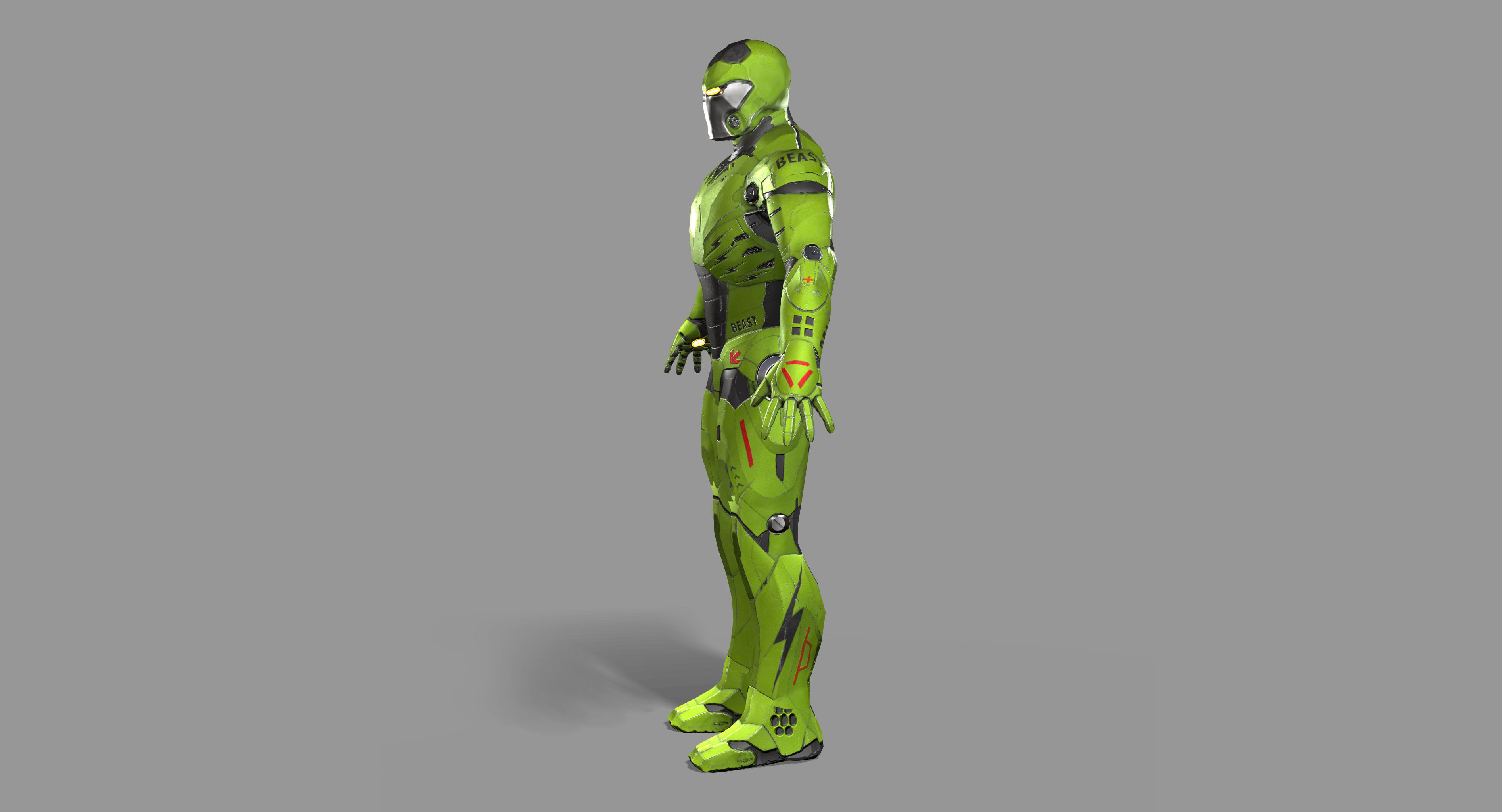 Mech character Low-poly 3D model_14