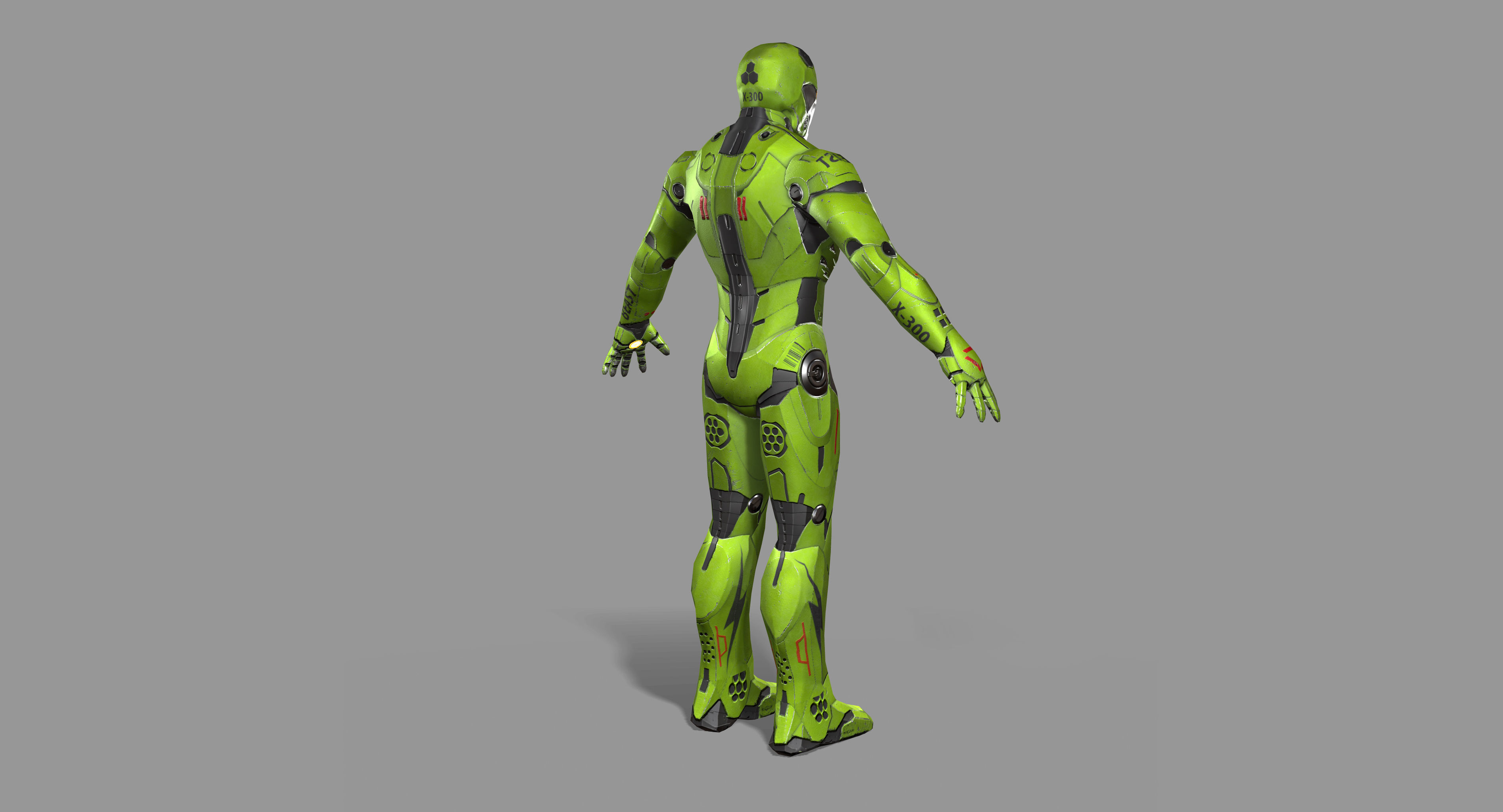 Mech character Low-poly 3D model_6
