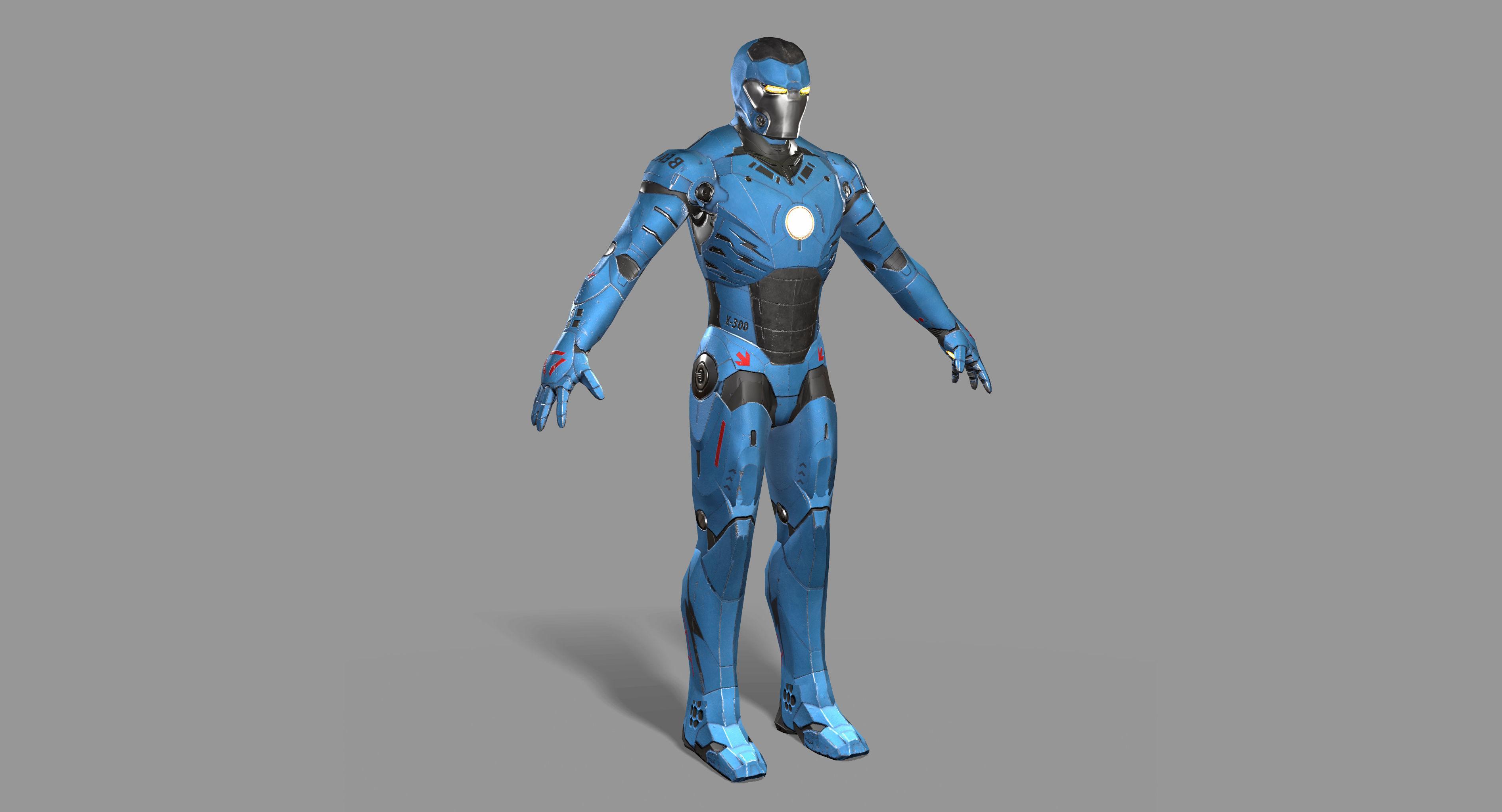 Mech character Low-poly 3D model_1