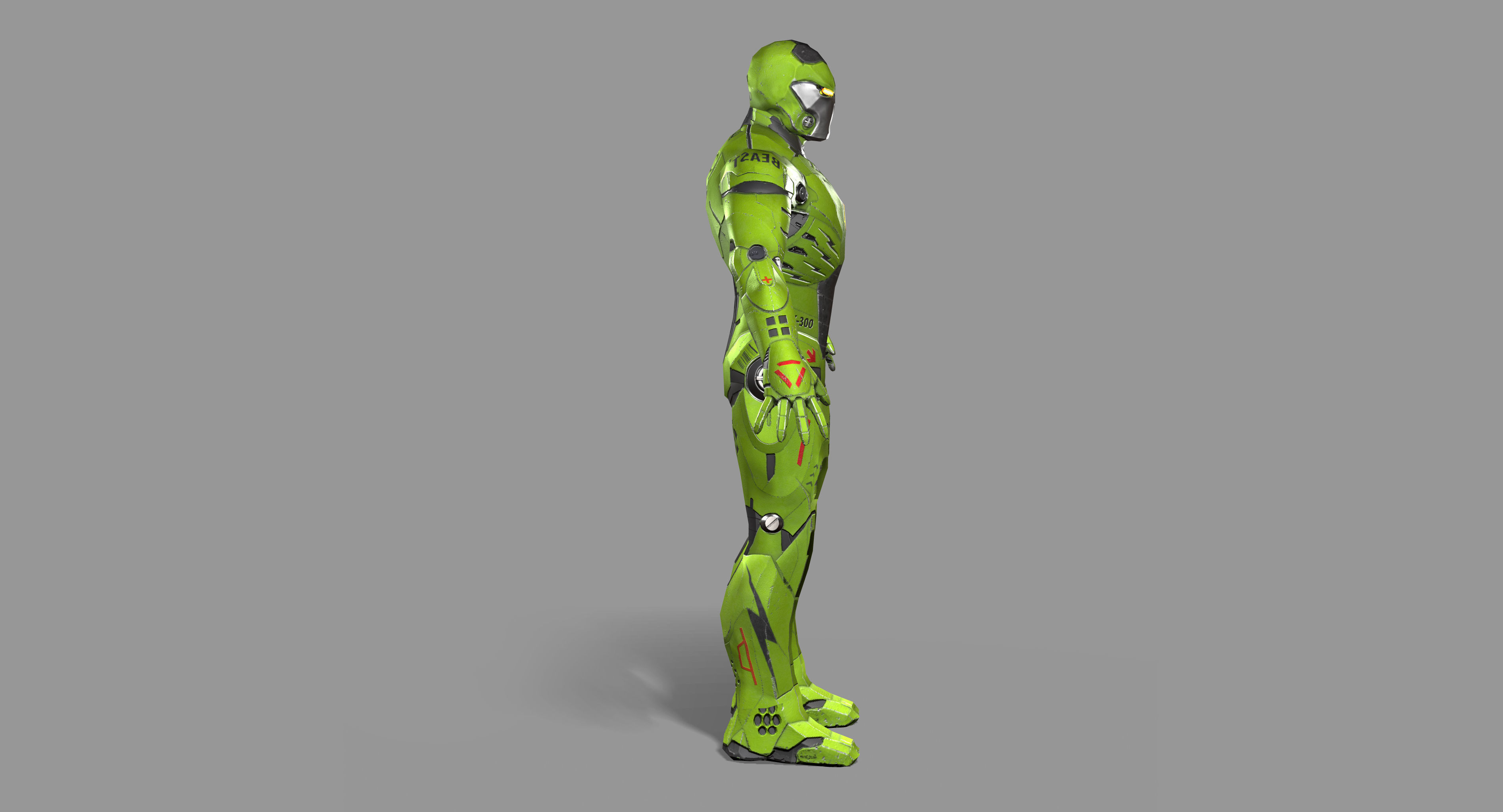 Mech character Low-poly 3D model_5