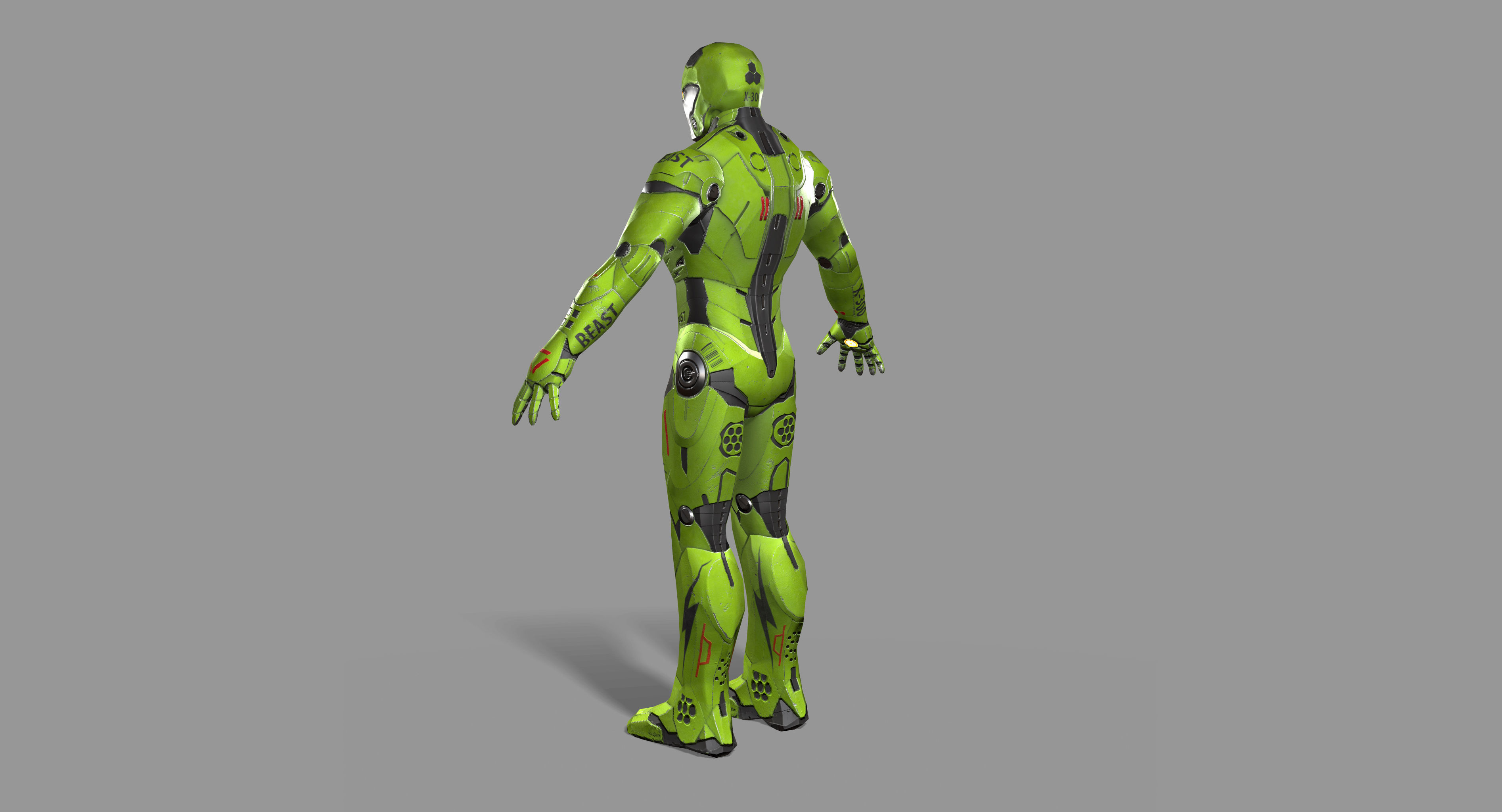 Mech character Low-poly 3D model_8