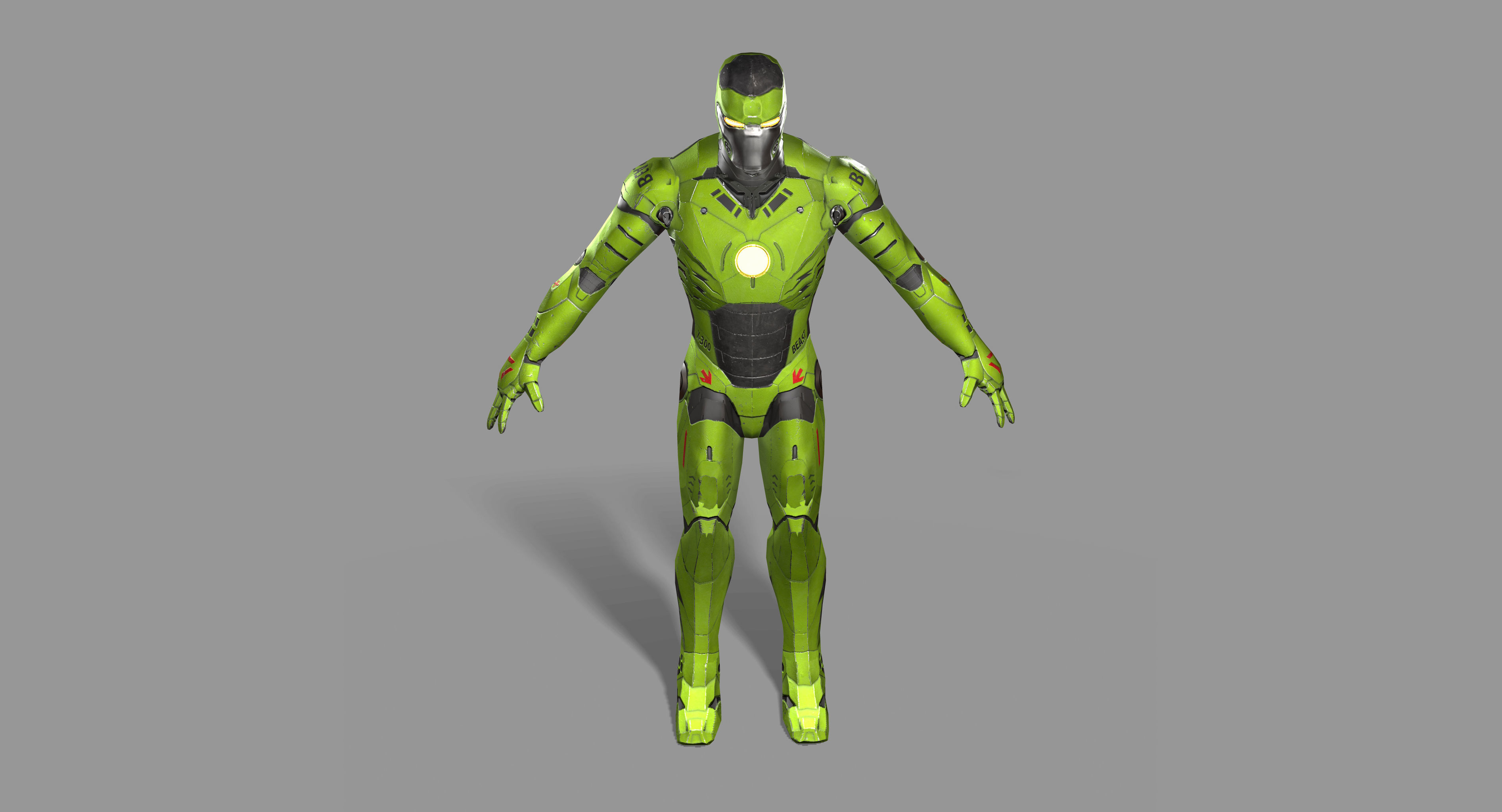 Mech character Low-poly 3D model_10