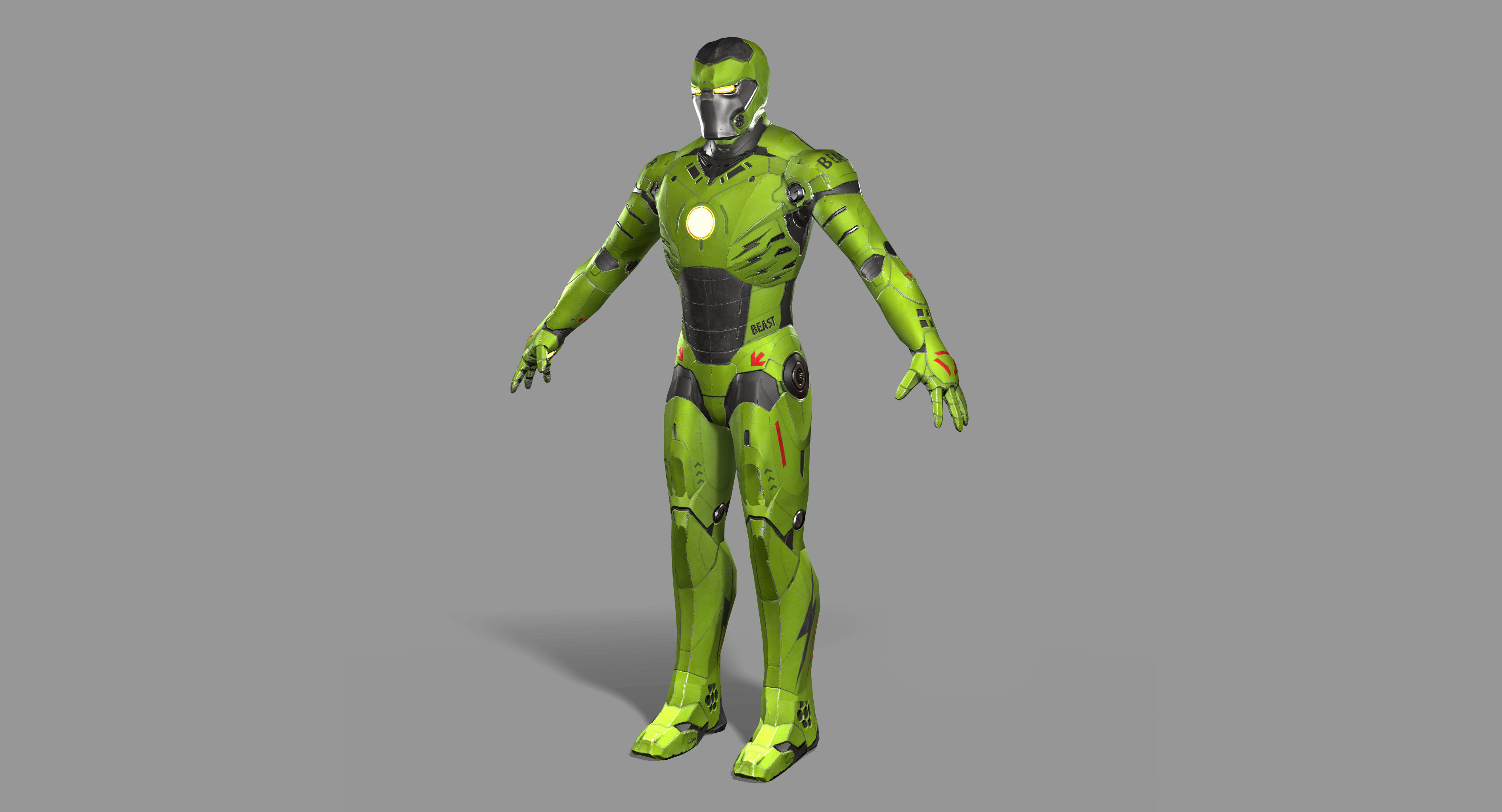 Mech character Low-poly 3D model_9