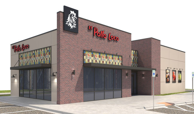 Retail-048 El Pollo Loco-001 With Site 3D model
