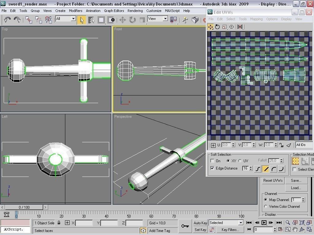 sword Low-poly 3D model_5