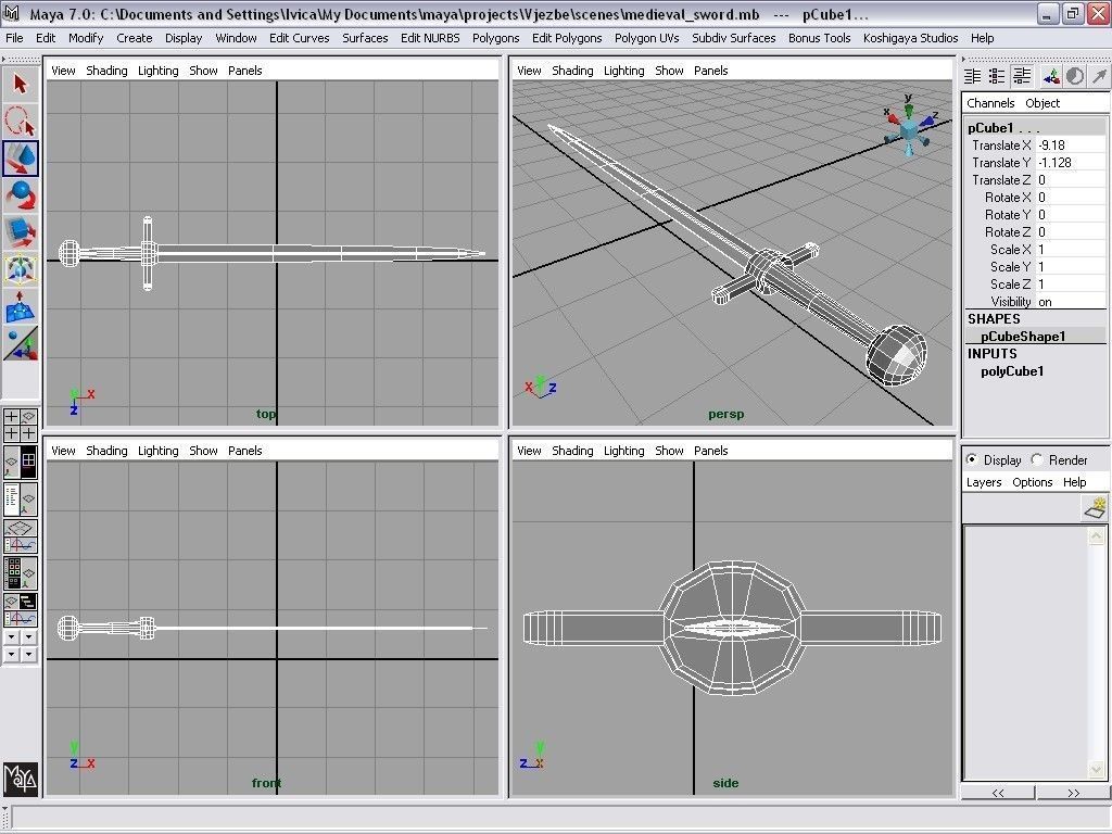sword Low-poly 3D model_4