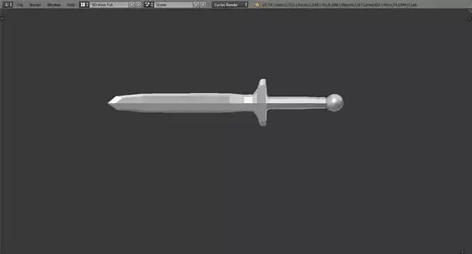 Longsword low poly sword