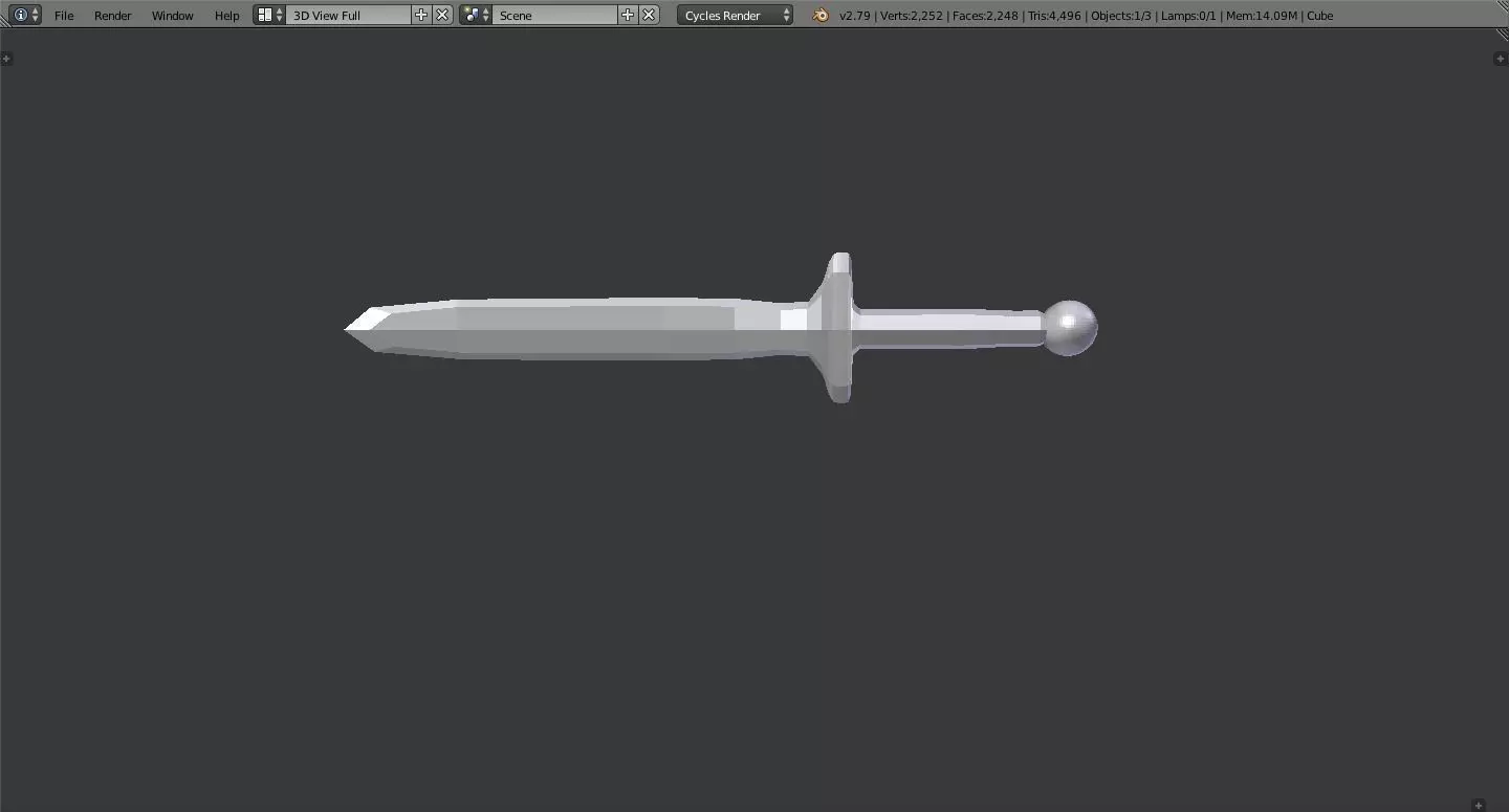 Longsword low poly sword Low-poly 3D model_0