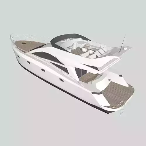 yacht 1 motor Low-poly 3D model
