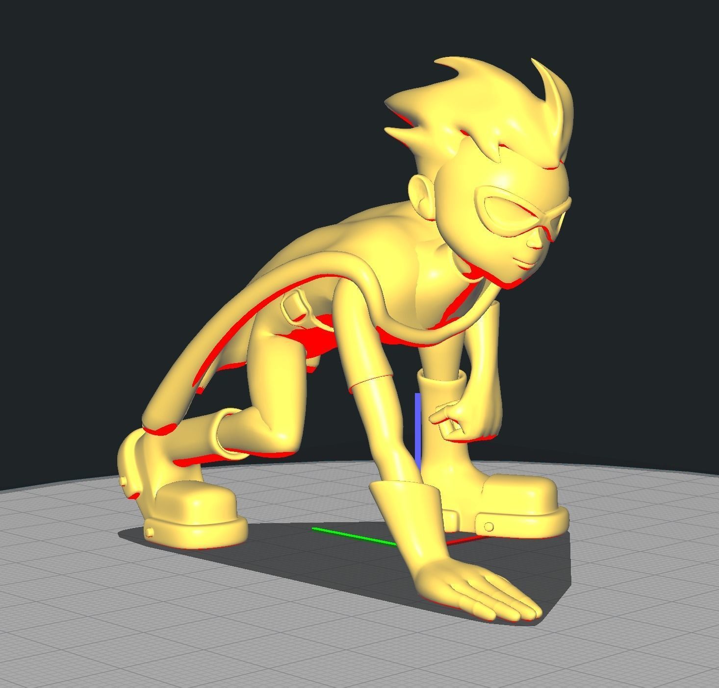 Teen Titan Robin Crouched 3D print model_1