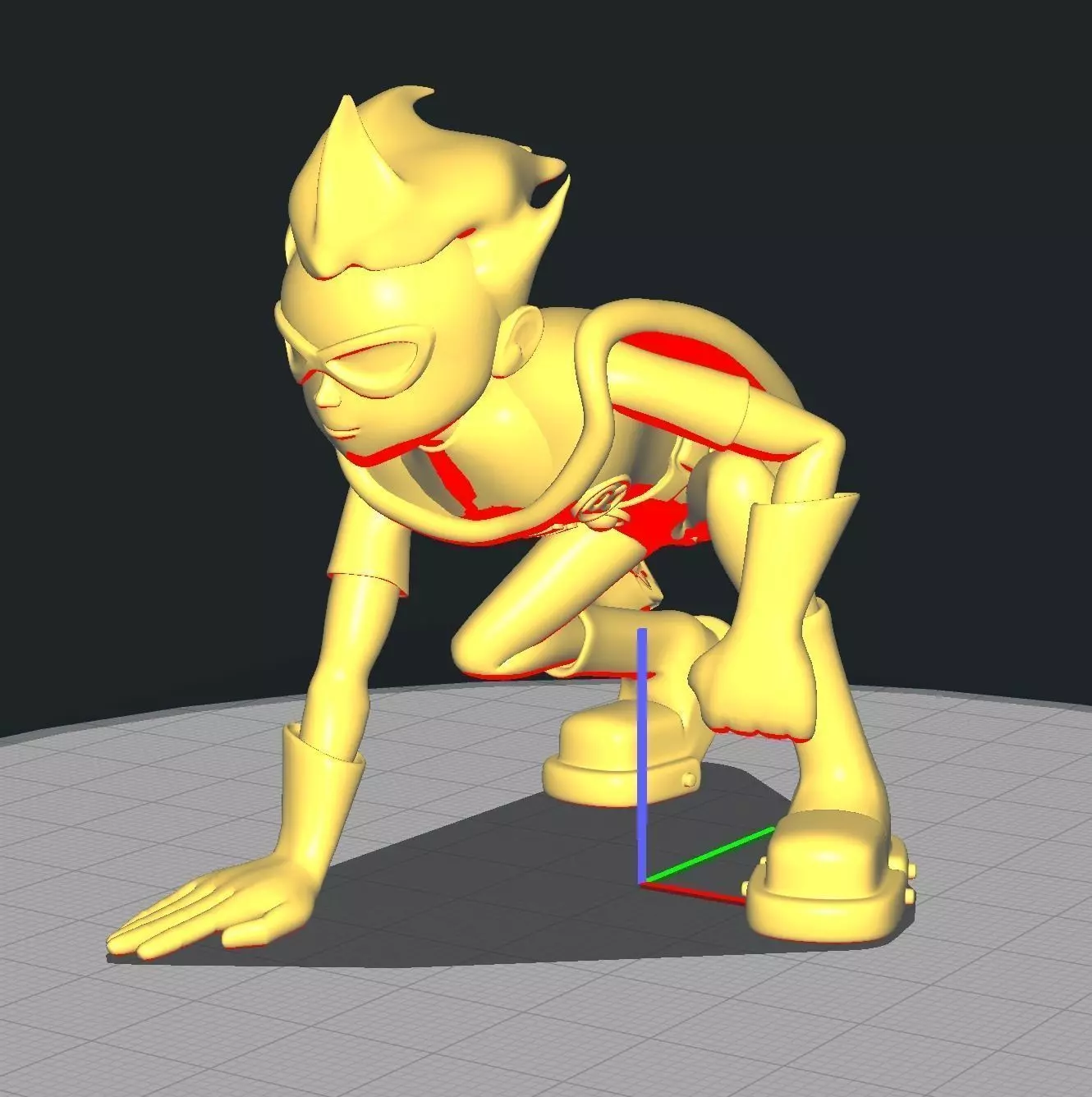 Teen Titan Robin Crouched 3D print model_0