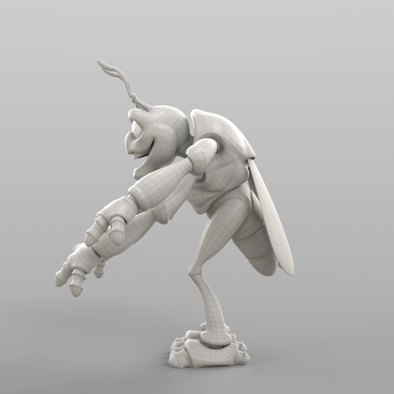 Cartoon Cicada 3D model_4