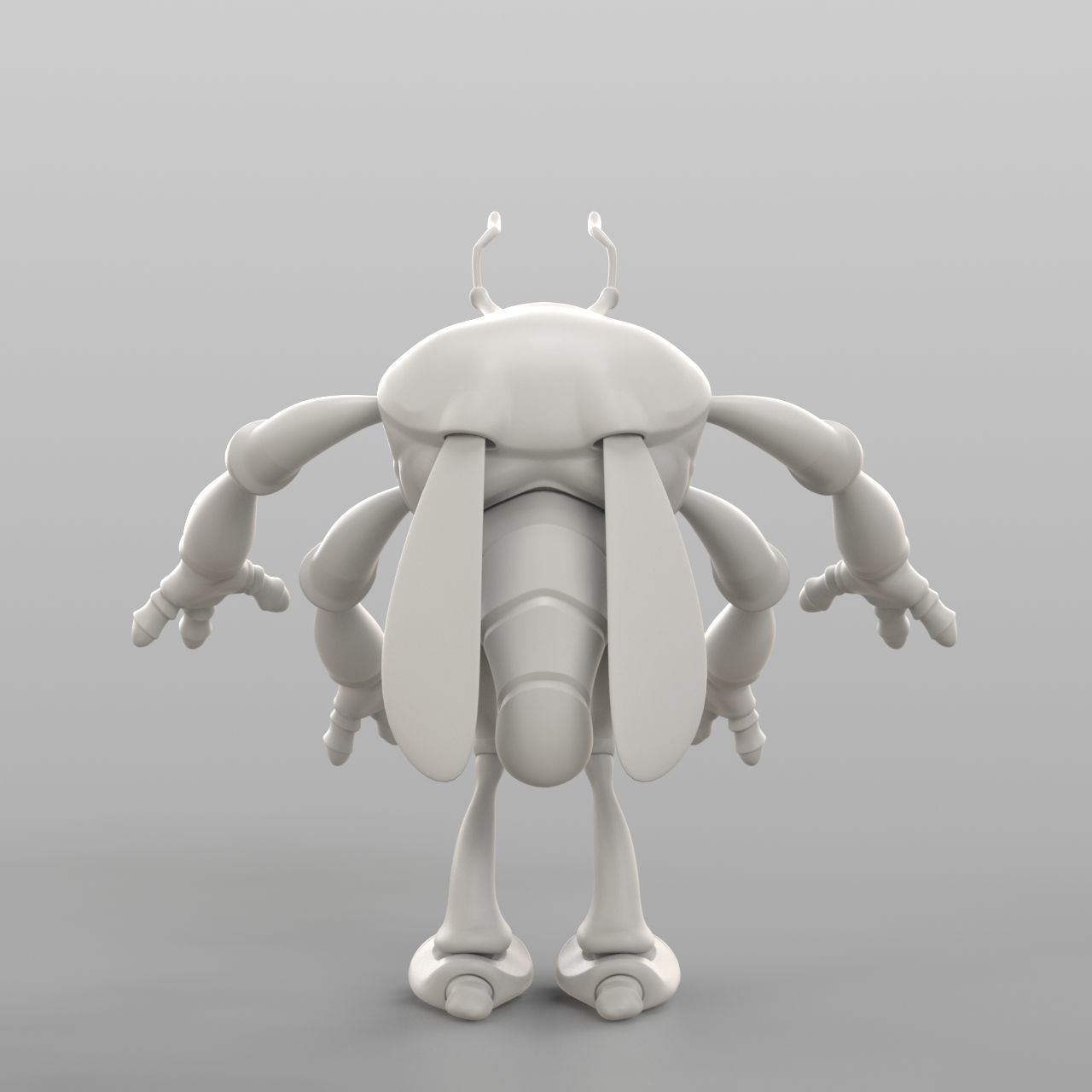 Cartoon Cicada 3D model_3
