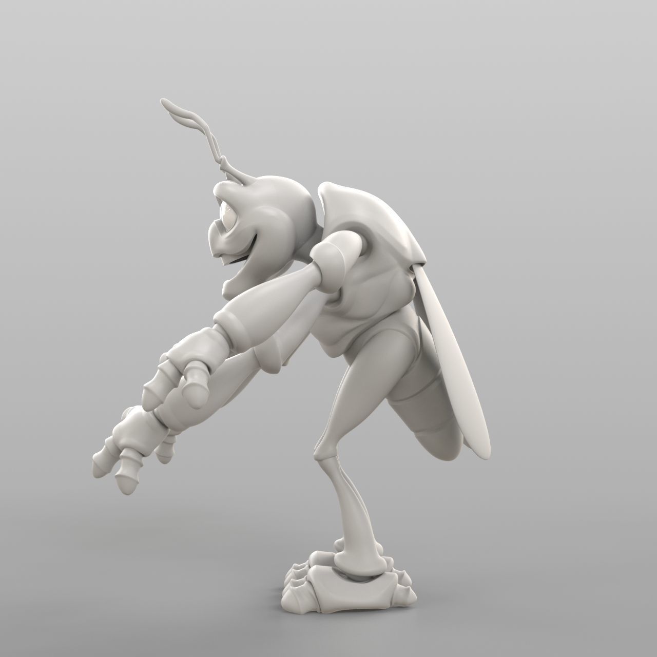 Cartoon Cicada 3D model_8