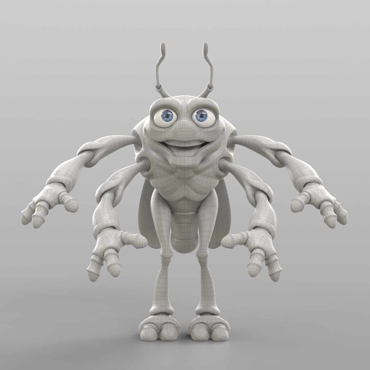 Cartoon Cicada 3D model_5