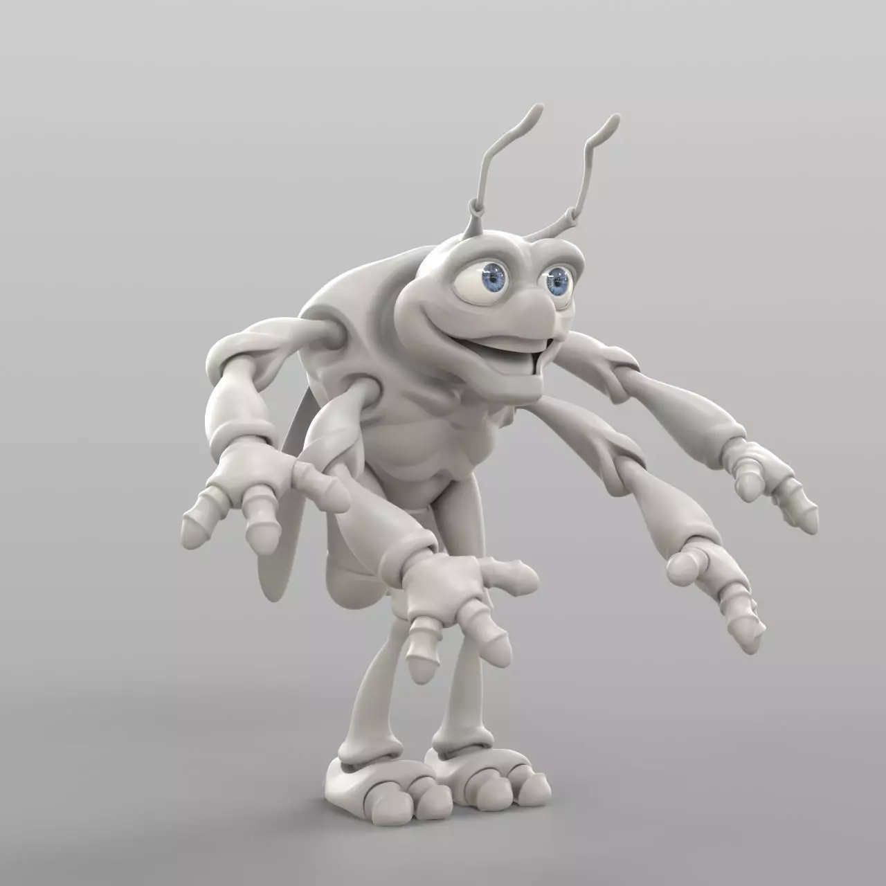 Cartoon Cicada 3D model_0