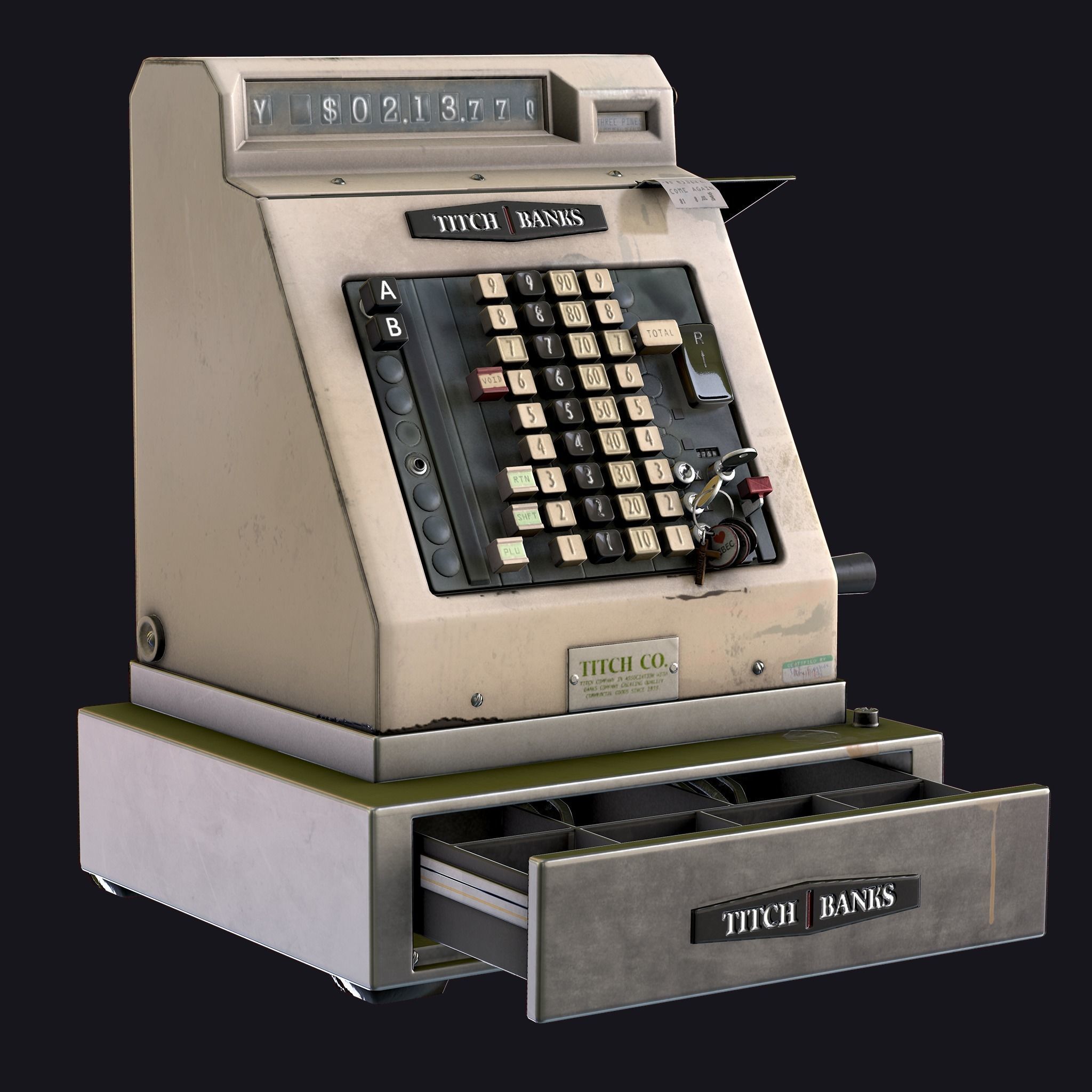 Cash Register Low-poly 3D model_2