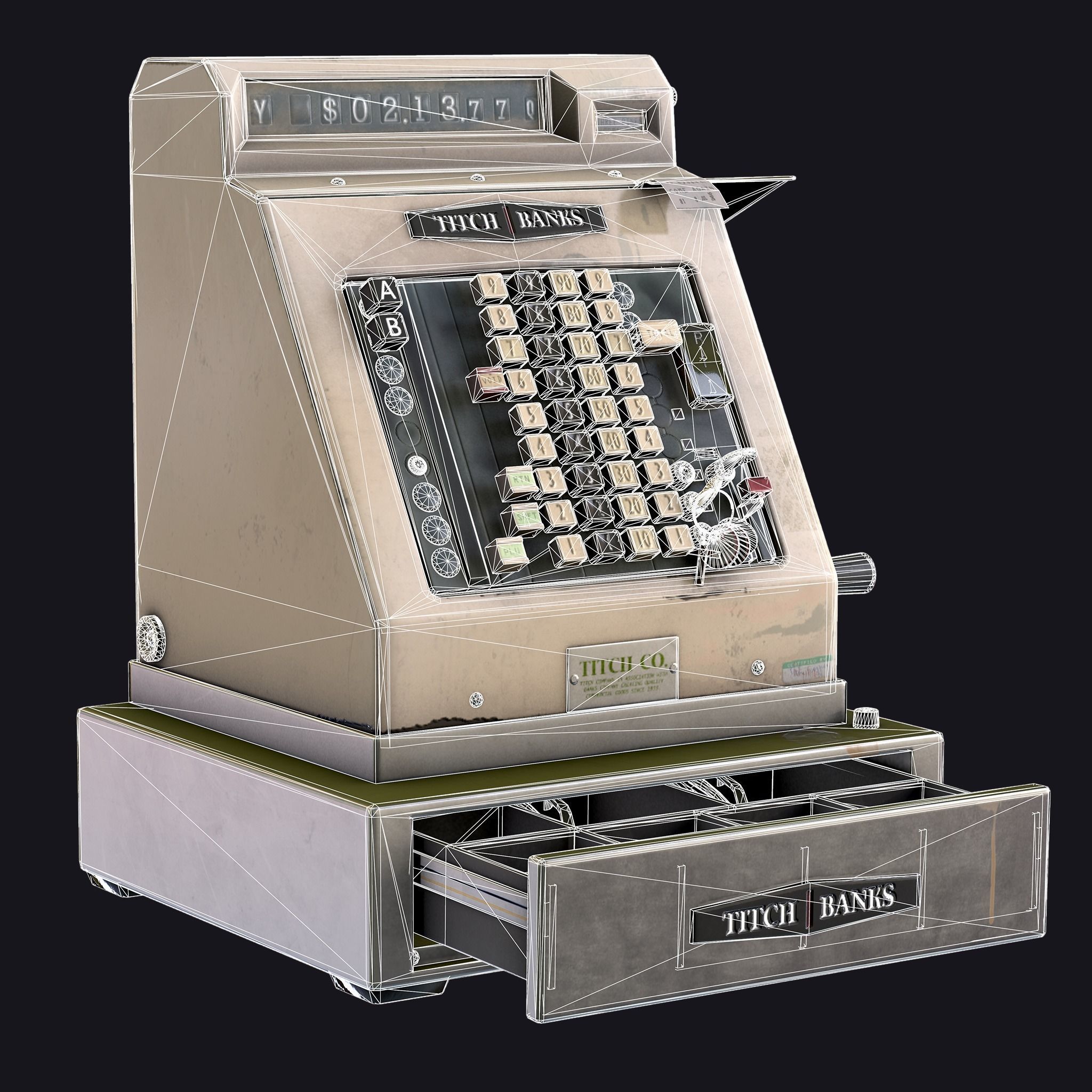Cash Register Low-poly 3D model_1