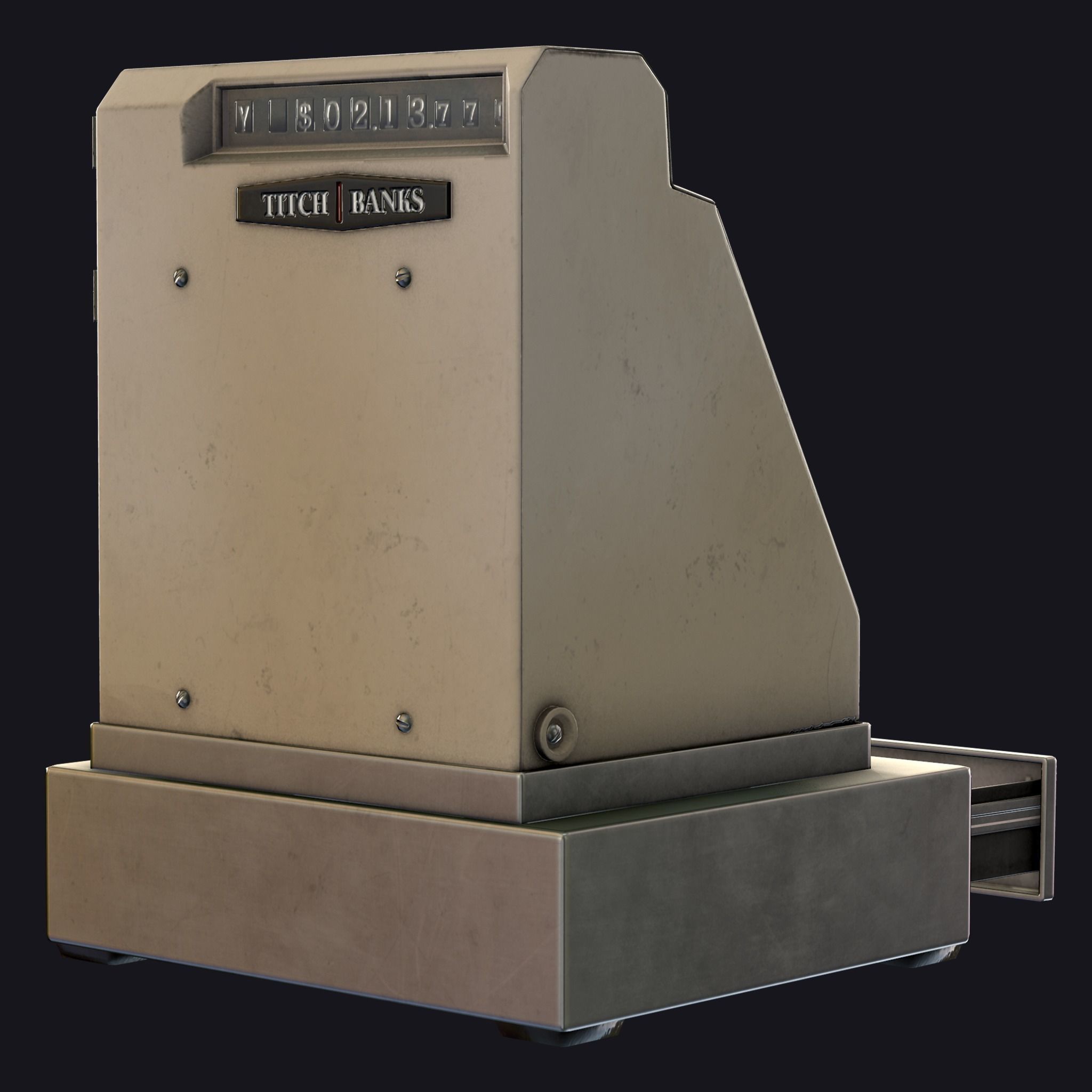 Cash Register Low-poly 3D model_3