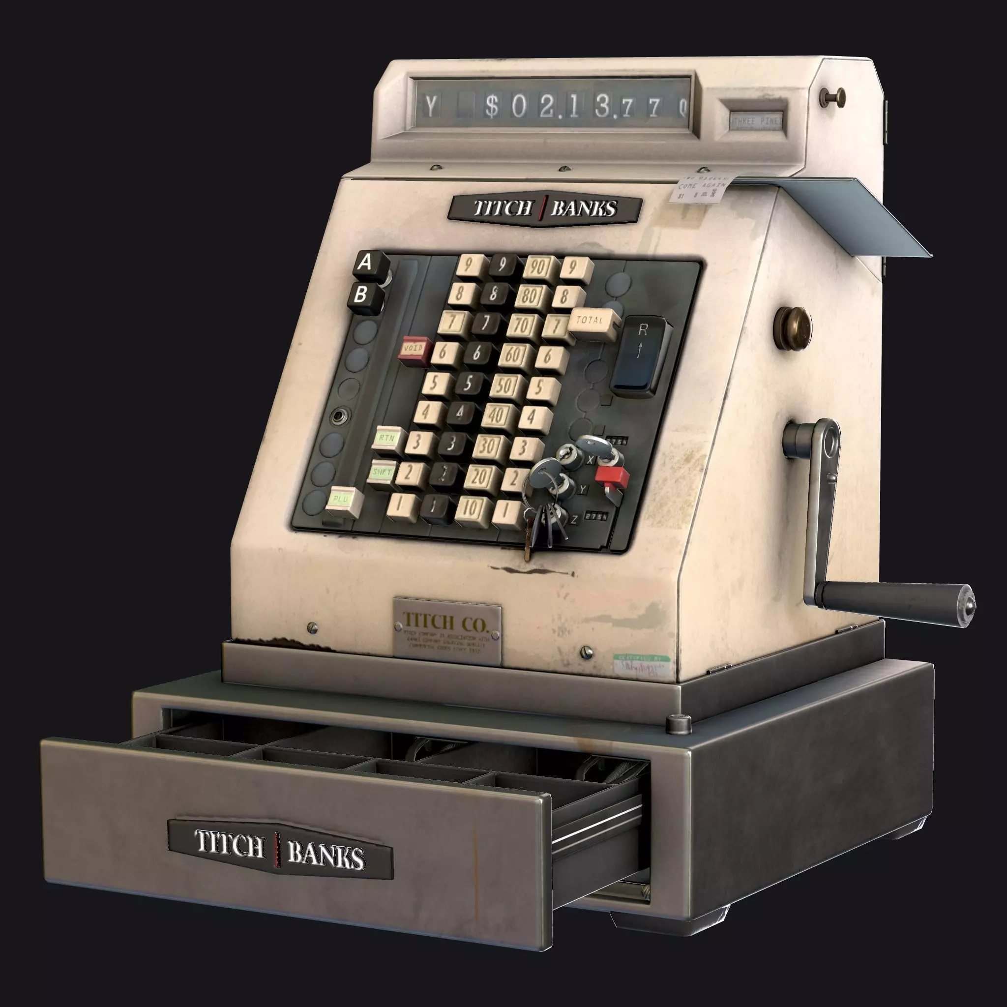 Cash Register Low-poly 3D model_0