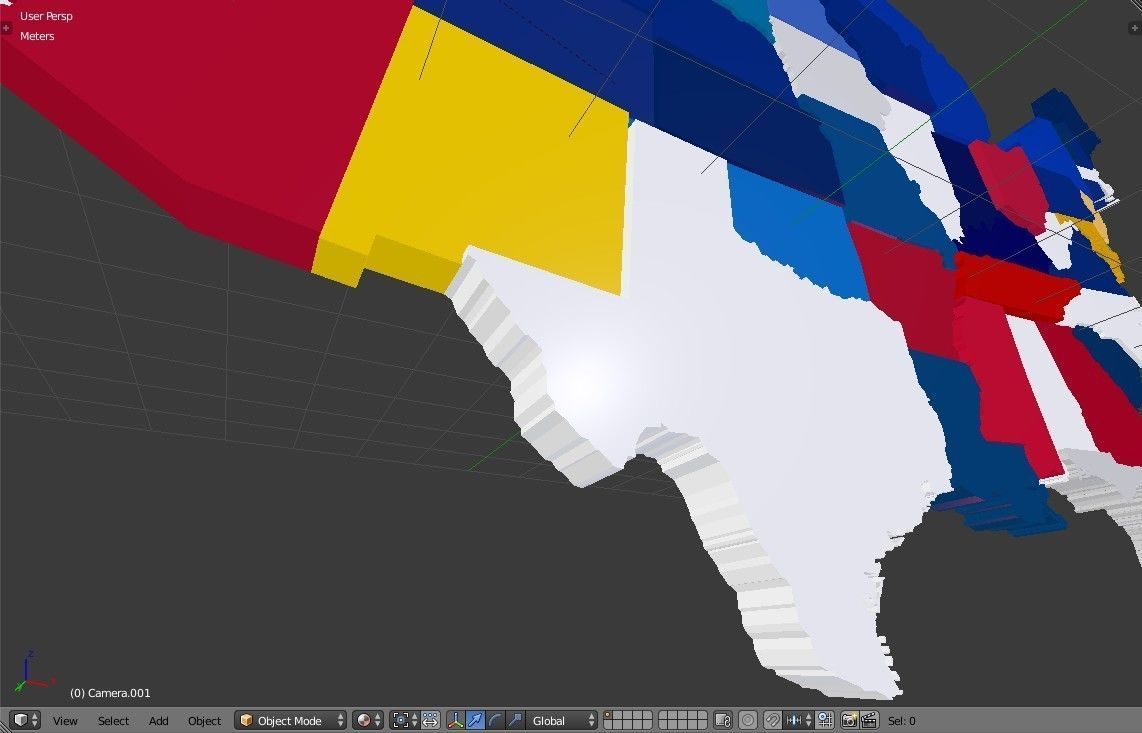 US 3D Map United States of America Continental USA Low-poly 3D model_11