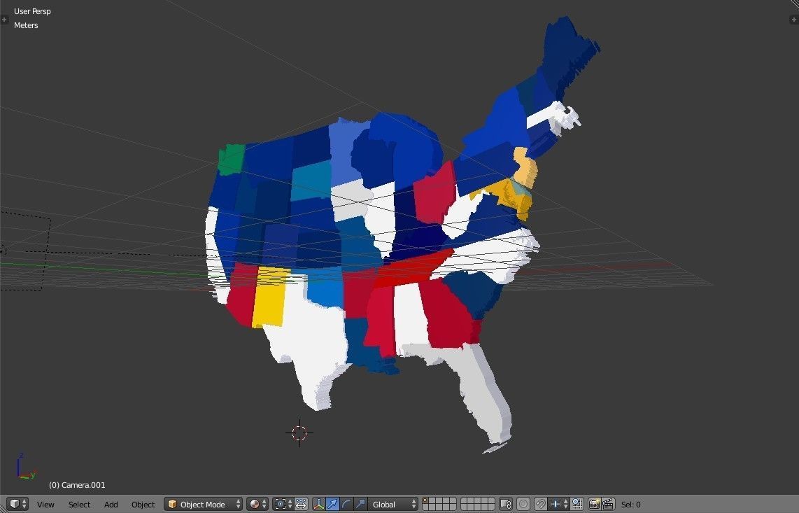 US 3D Map United States of America Continental USA Low-poly 3D model_8