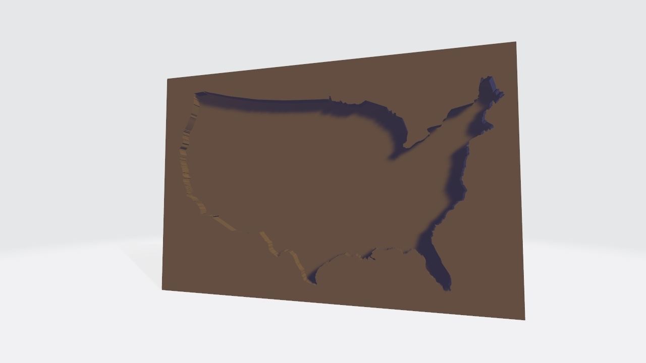 US 3D Map United States of America Continental USA Low-poly 3D model_27