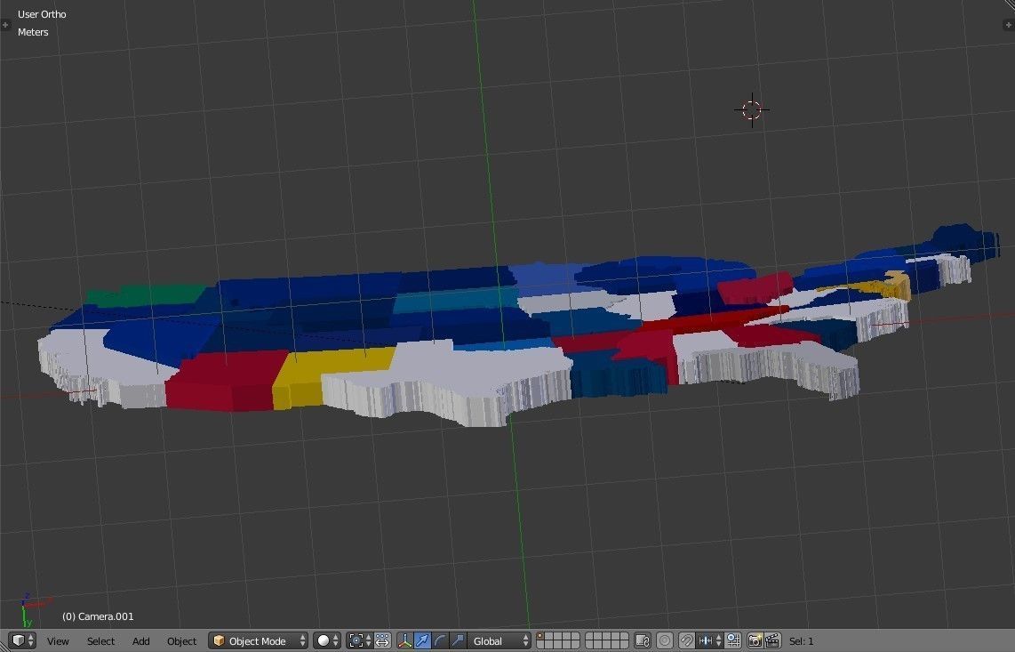 US 3D Map United States of America Continental USA Low-poly 3D model_21