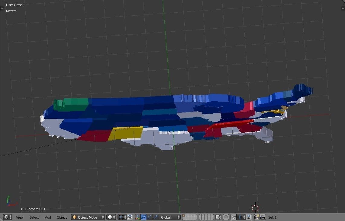 US 3D Map United States of America Continental USA Low-poly 3D model_16