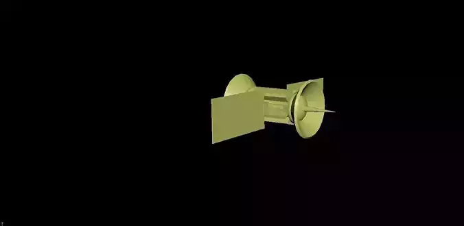 satellite gold light bulb 3D model