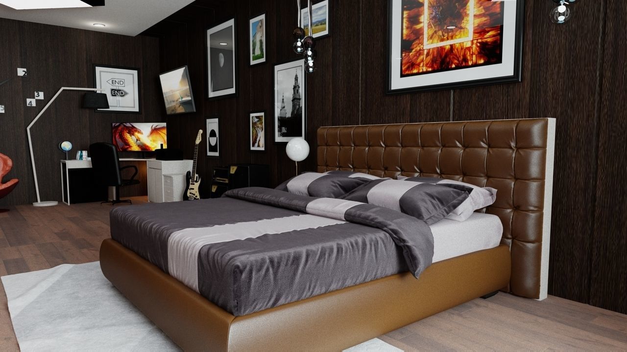 Modern Furnished Bedroom 3D model_7