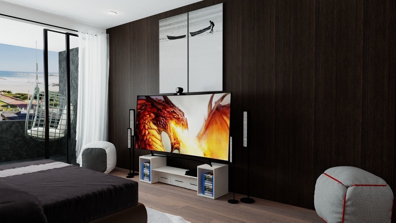 Modern Furnished Bedroom 3D model_1