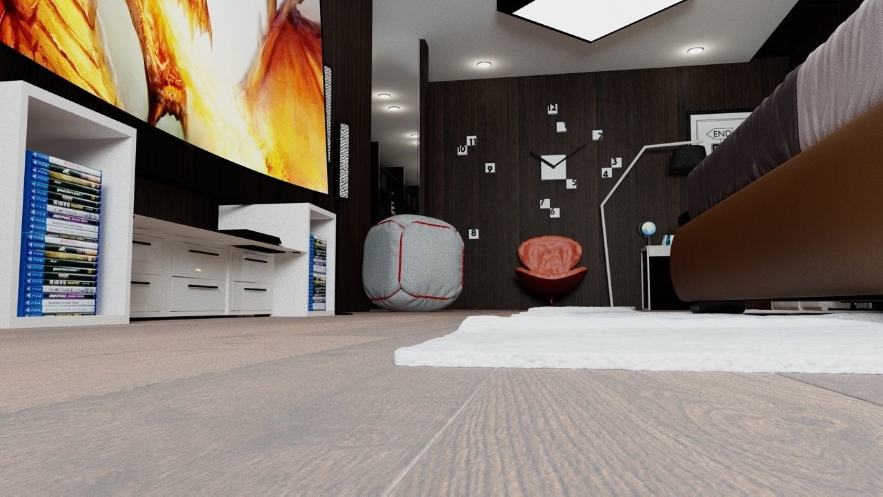 Modern Furnished Bedroom 3D model_4