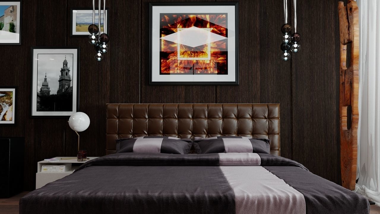 Modern Furnished Bedroom 3D model_5