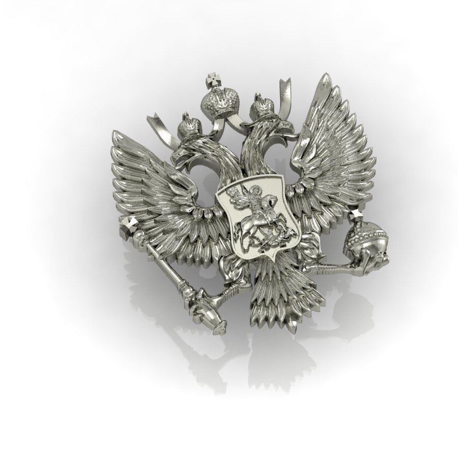  Russian two-headed eagle coat of arms  3D print model_3