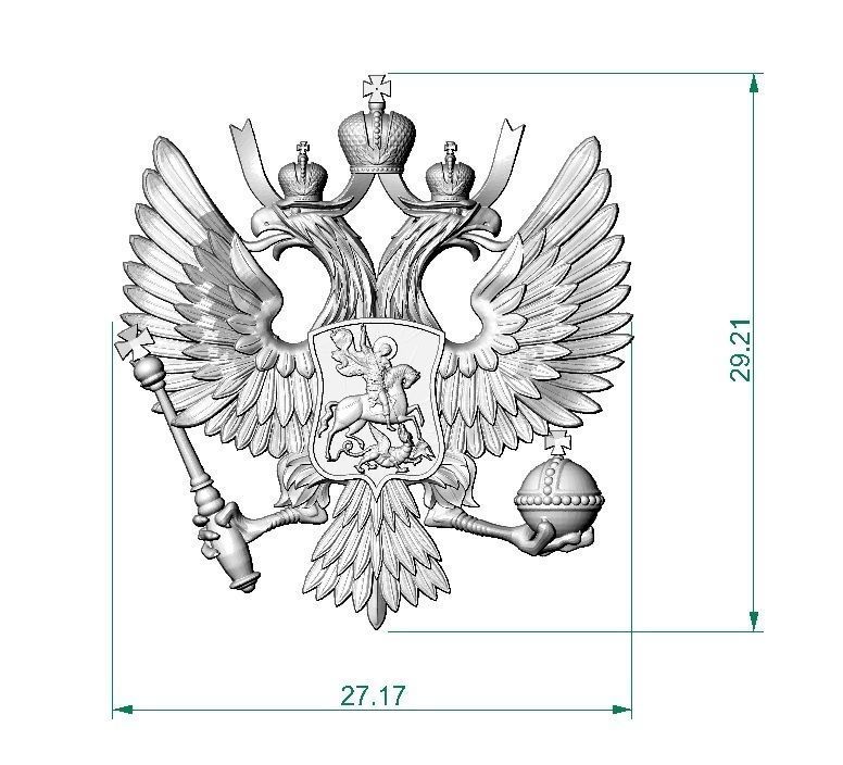  Russian two-headed eagle coat of arms  3D print model_5