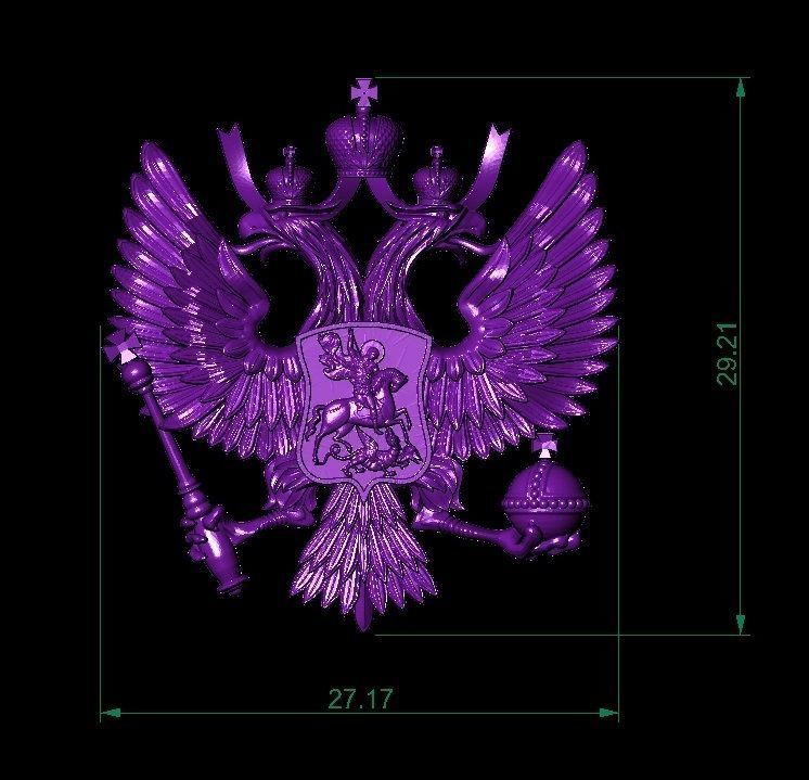  Russian two-headed eagle coat of arms  3D print model_4