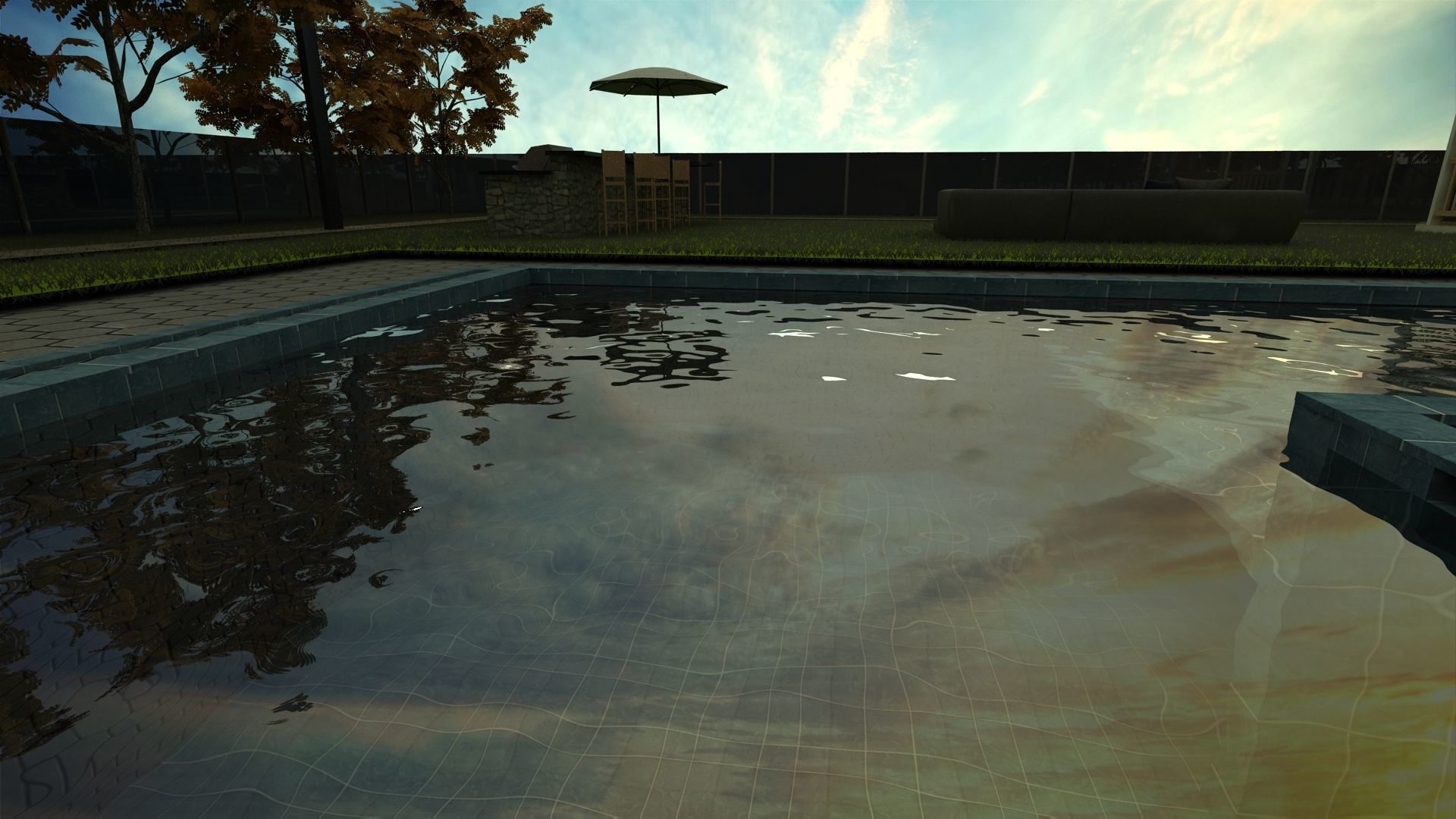 Modern House Exterior Low-poly 3D model_3