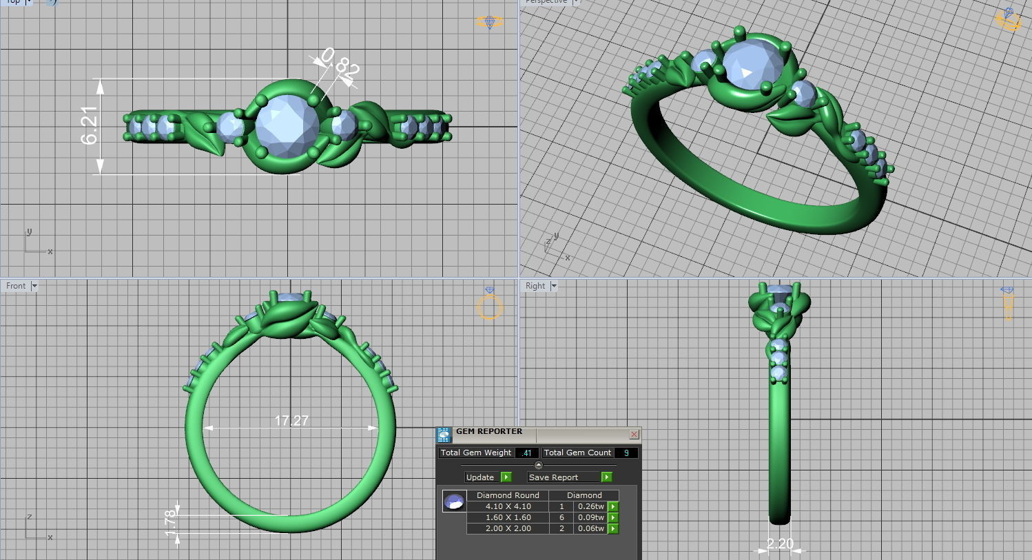 Own design Engagement Paradise Leaves ring Many sizes N0268 3D print model_1